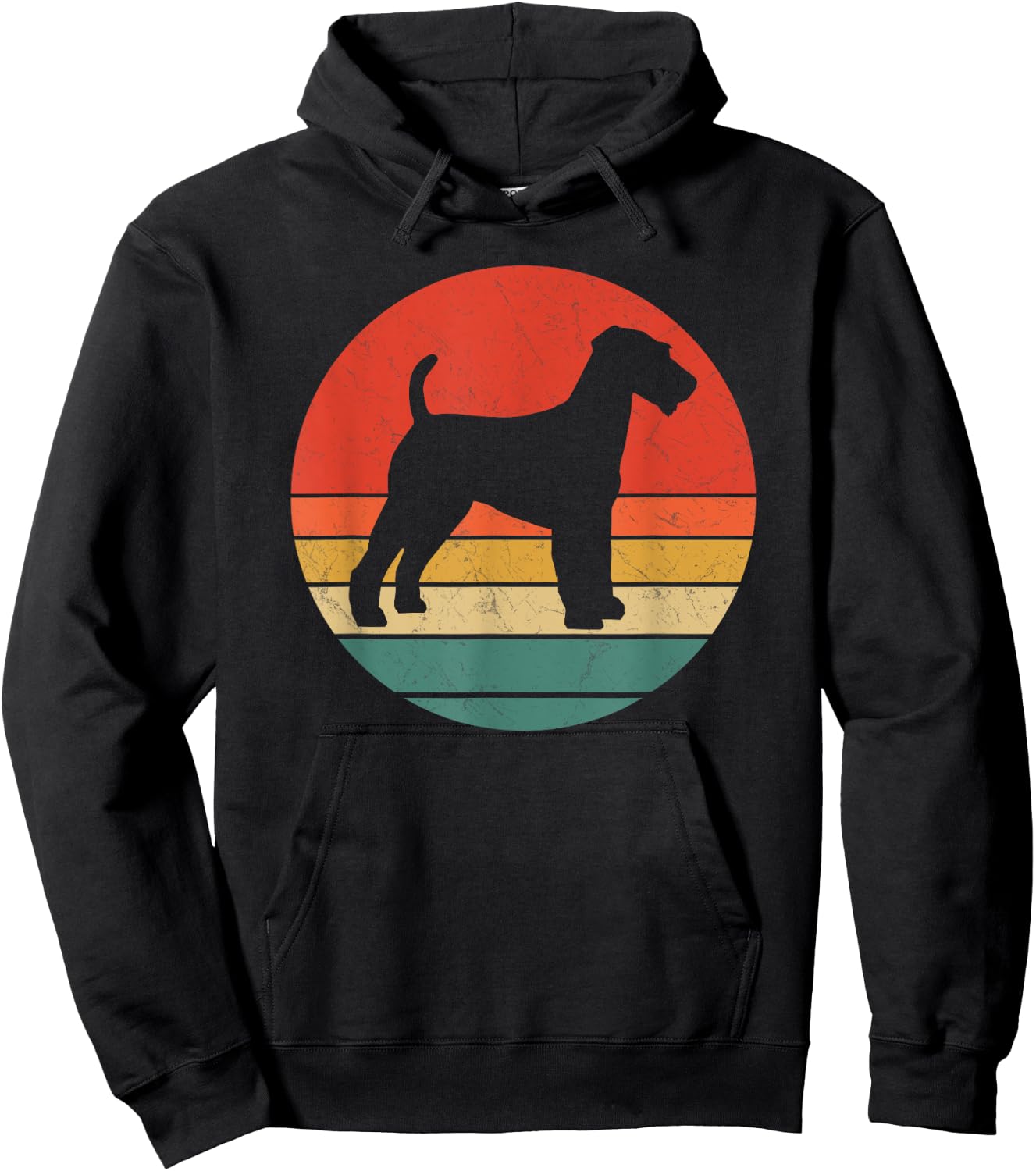 Welsh Terrier Vintage Dog Silhouette Retro Cute Dogs Gift Men Women Girls Kids Hoodie - Hoodie | Black