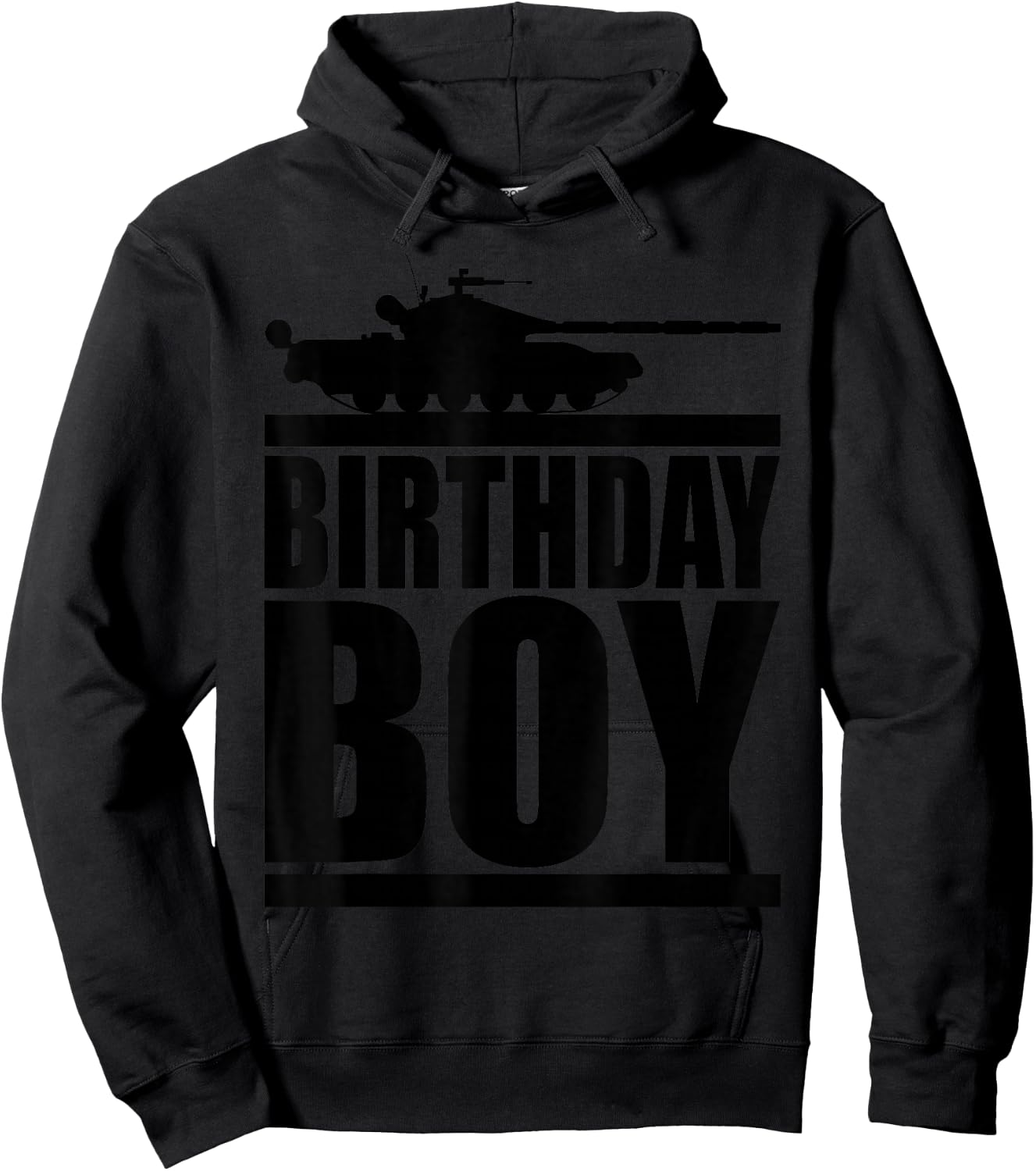 Birthday Boy Army Party Supplies Tank Military Gift Kids Hoodie - Hoodie | Black