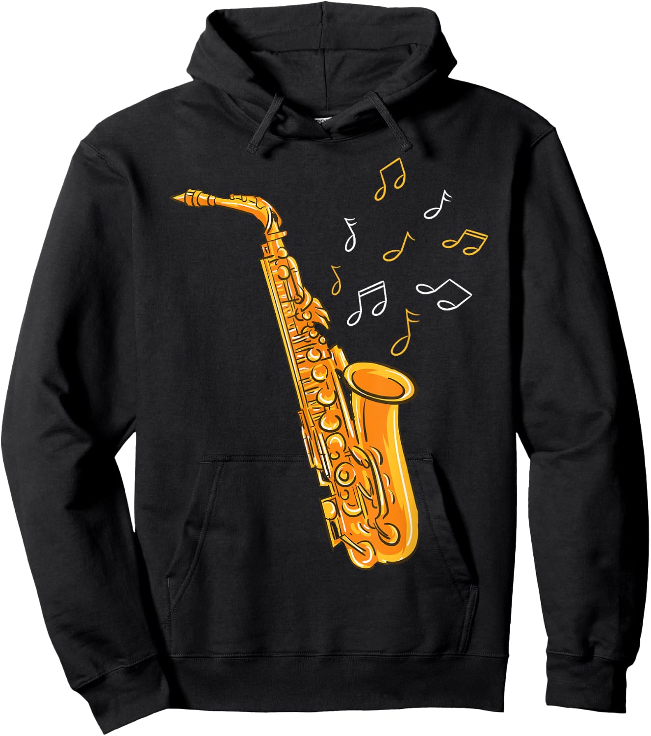 Saxophone Player Musical Notes Saxophonist Jazz Musician Sax Hoodie - Hoodie | Black