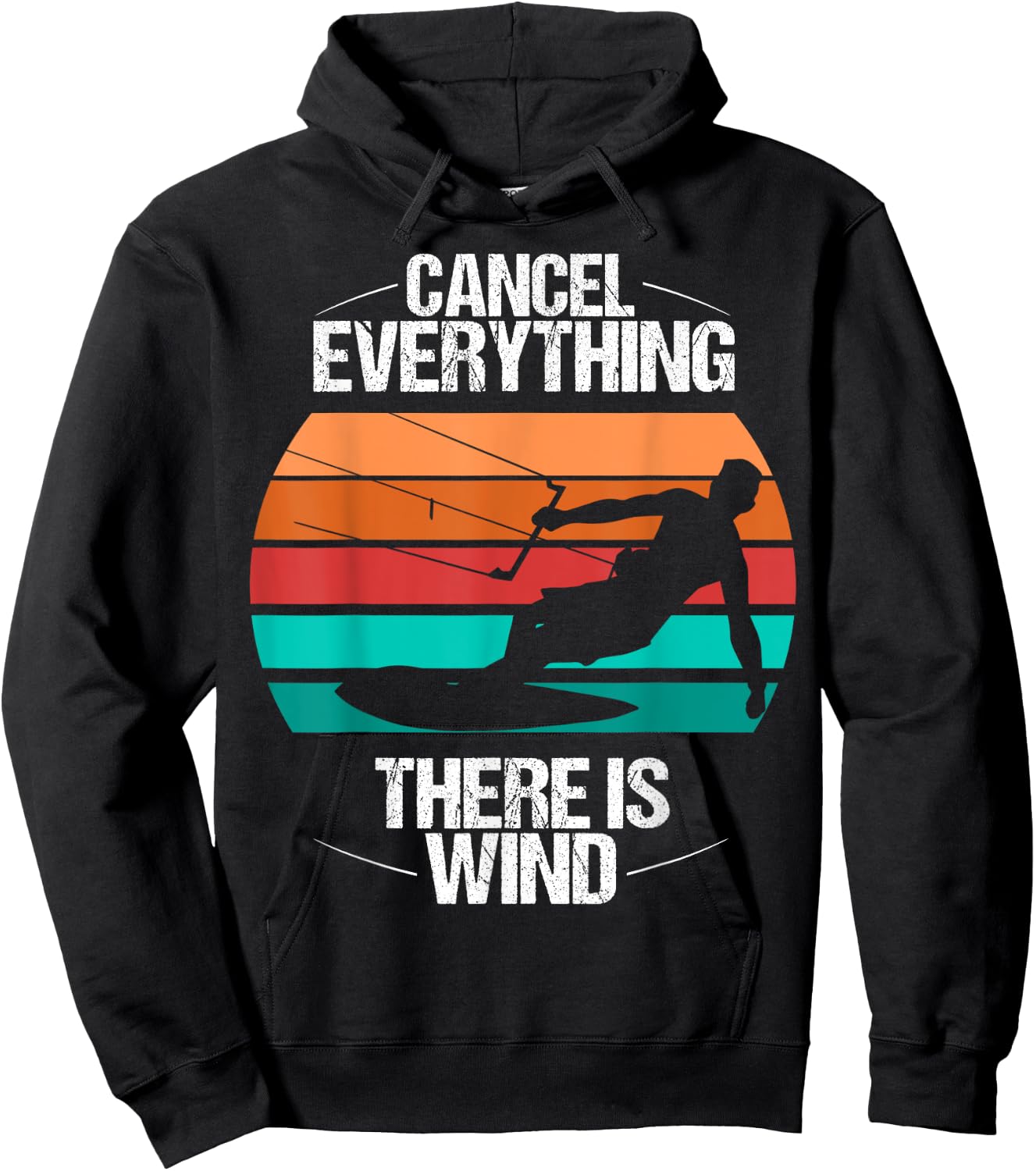 Kitesurf Kiteboarder Vintage Kite Kitesurfing Kiteboarding Hoodie - Hoodie | Black