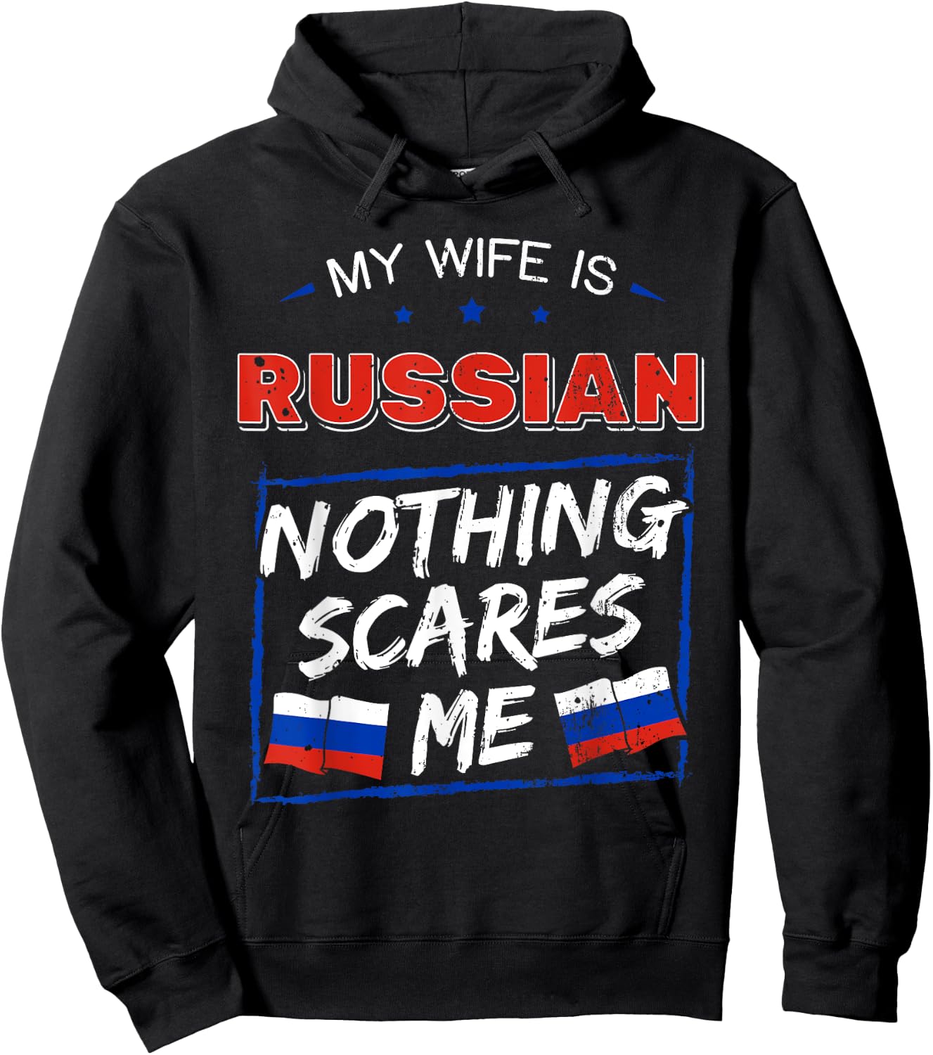 My Wife Is Russian Heritage Russian Federation Roots Flag Hoodie - Hoodie | Black