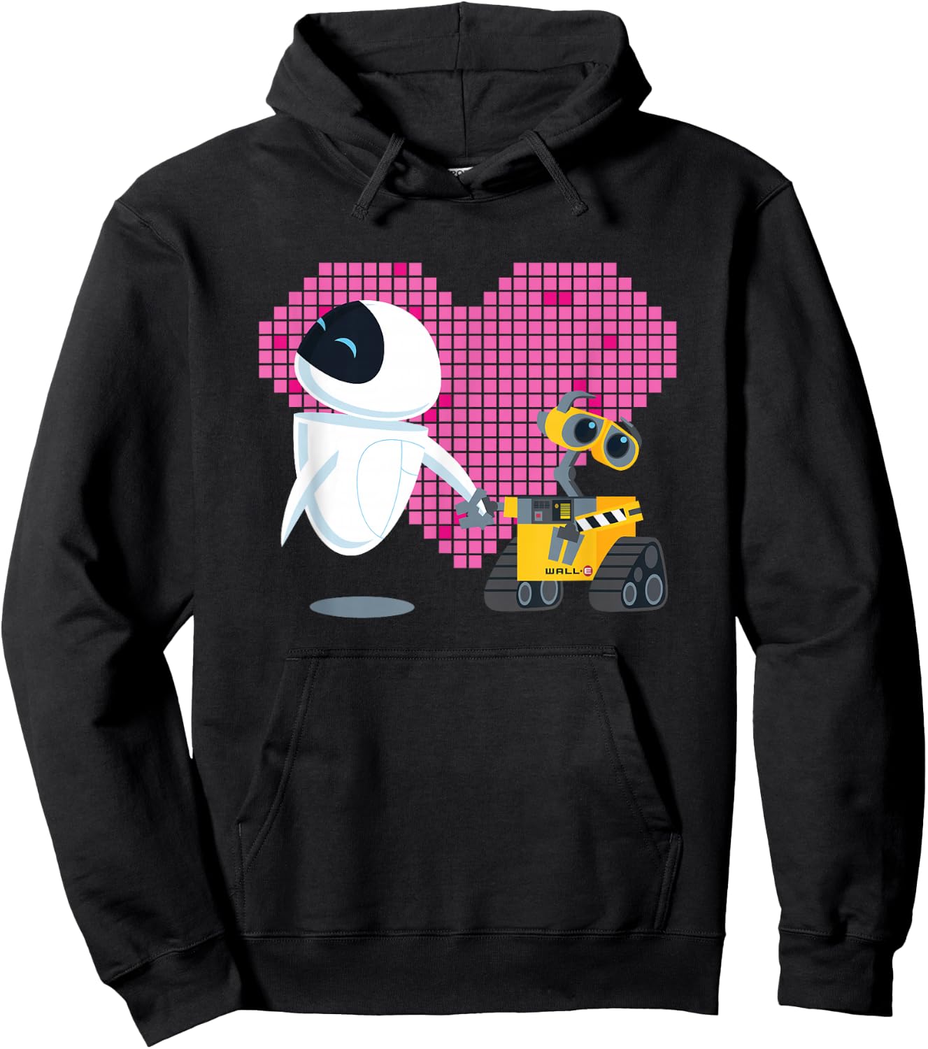 Disney Pixar Wall-E and Eve Geometric Heart Hoodie - Hoodie | Black