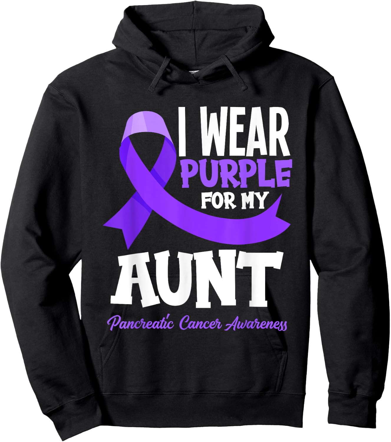 I Wear Purple For My Aunt Pancreatic Cancer Awareness Hoodie - Hoodie | Black