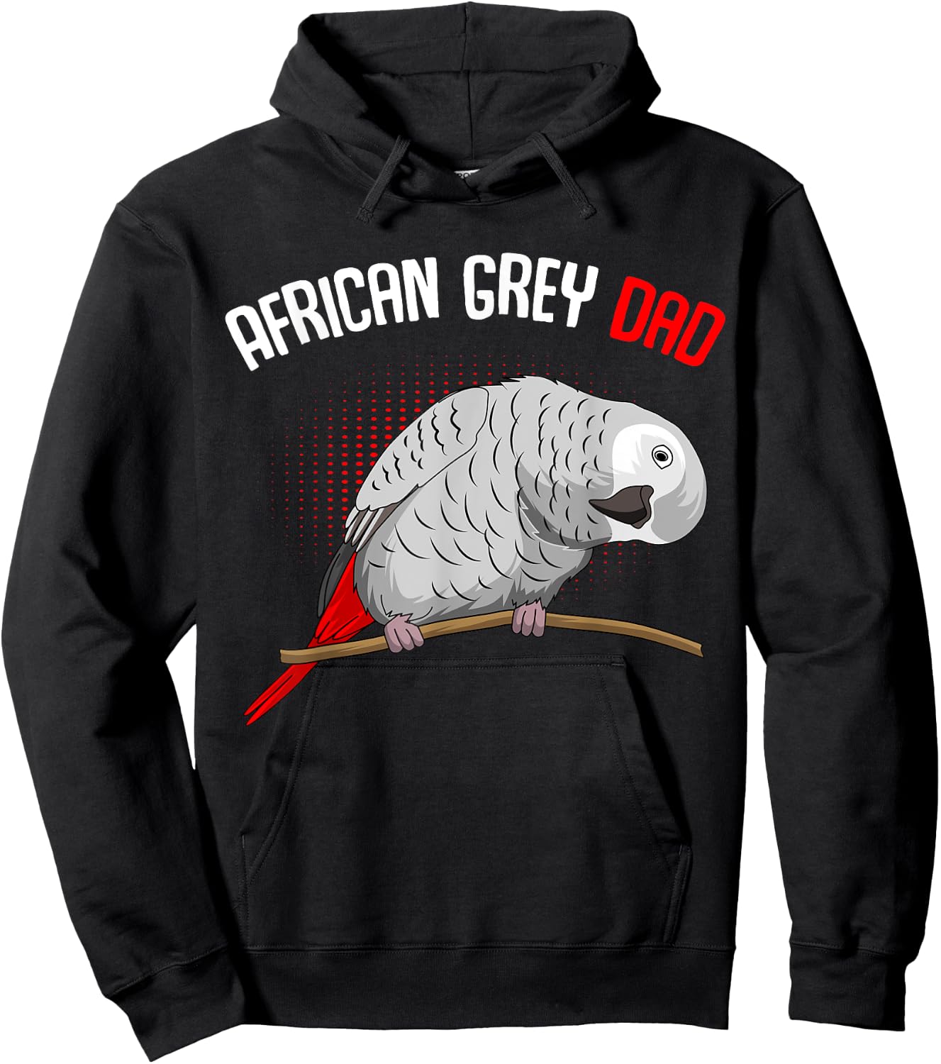 Cute Bird Lover & Gift Ideas African Grey Parrot Dad Funny Men Hoodie - Hoodie | Black
