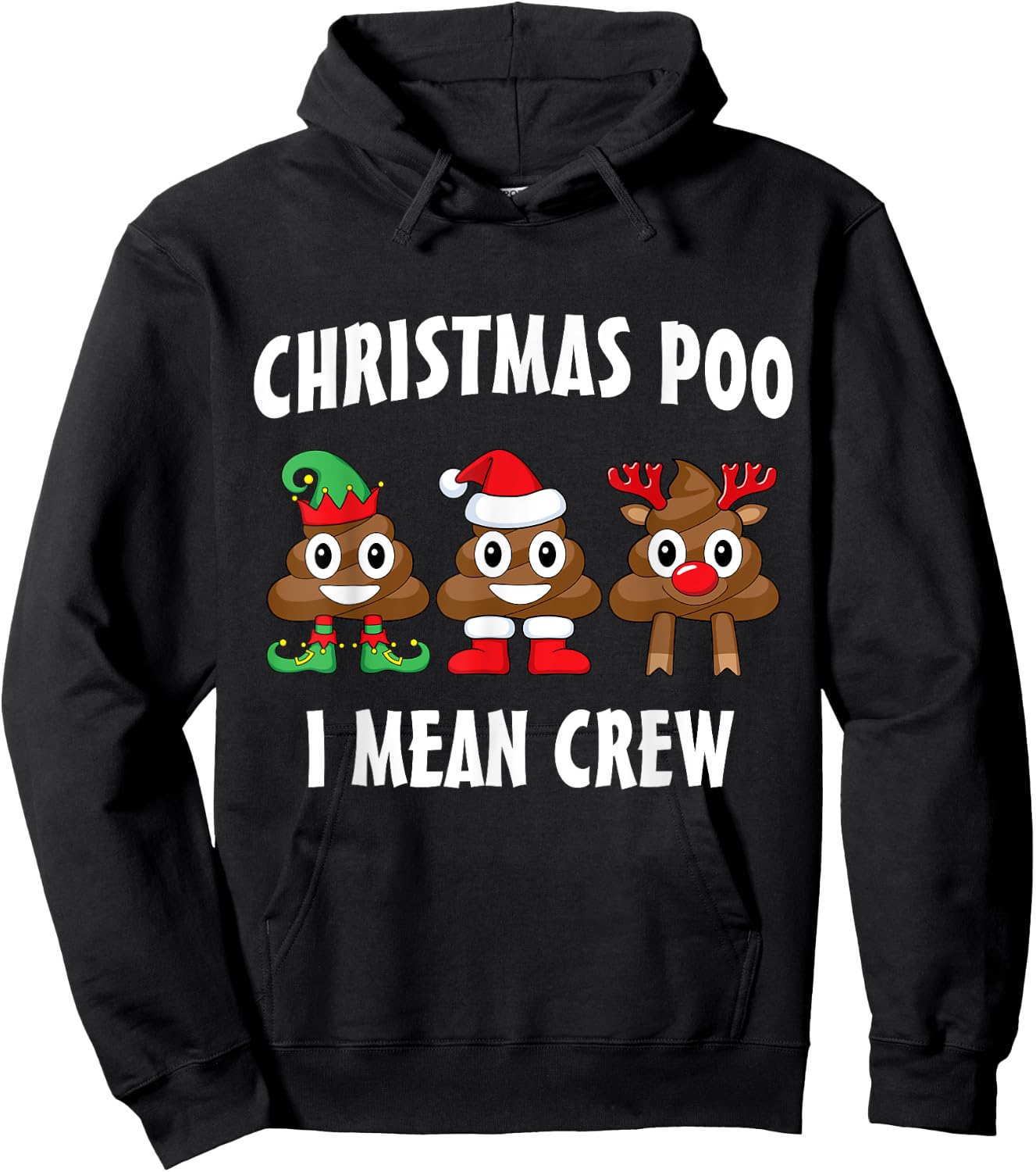 Christmas Poo I Mean Crew Funny Poop Hoodie - Hoodie | Black