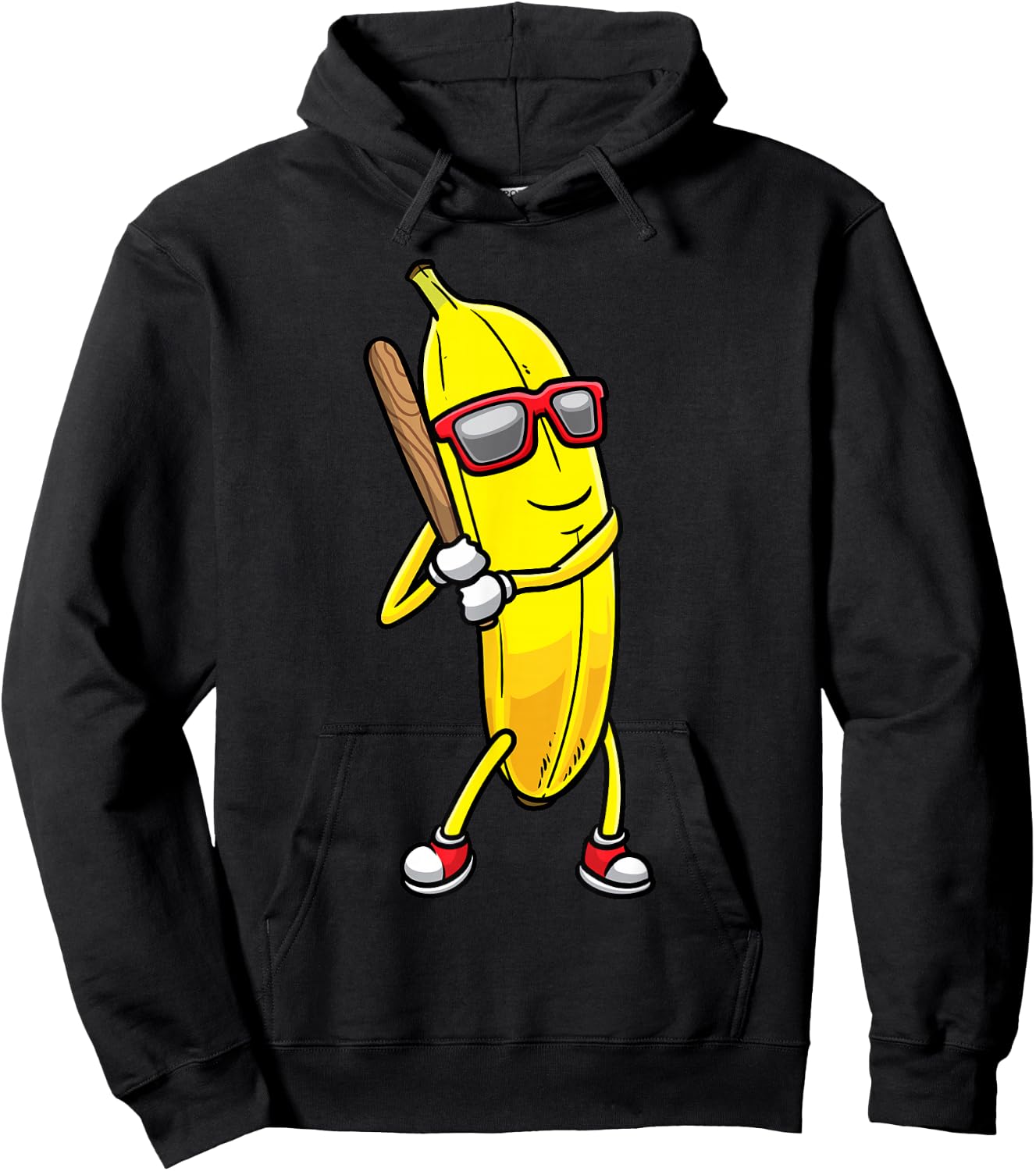 Banana Playing Baseball Fruit Lover Baseball Player Hoodie - Hoodie | Black