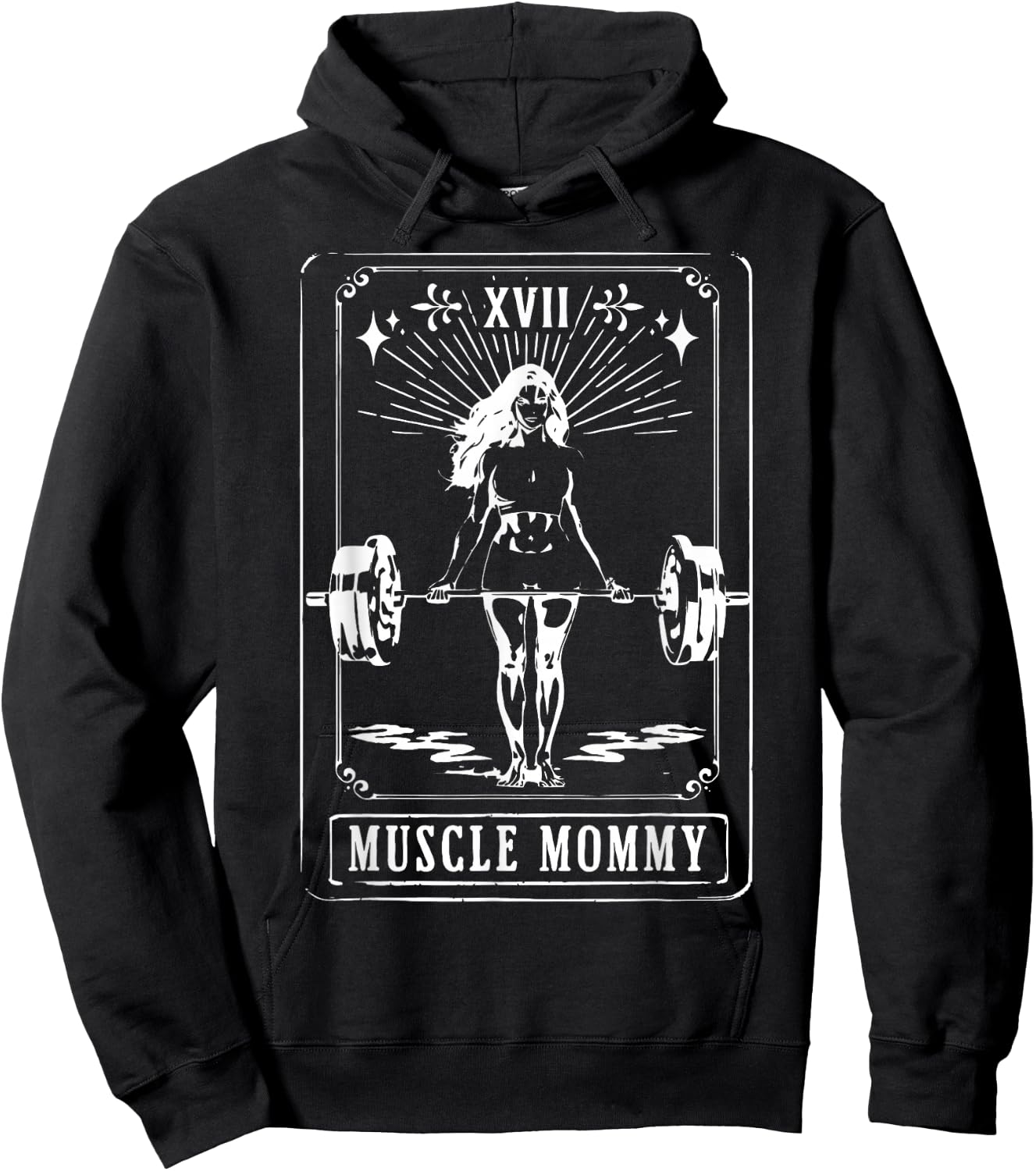 Fitness Workout Tarot Card Muscle Mommy Gym Women Girl Hoodie - Hoodie | Black