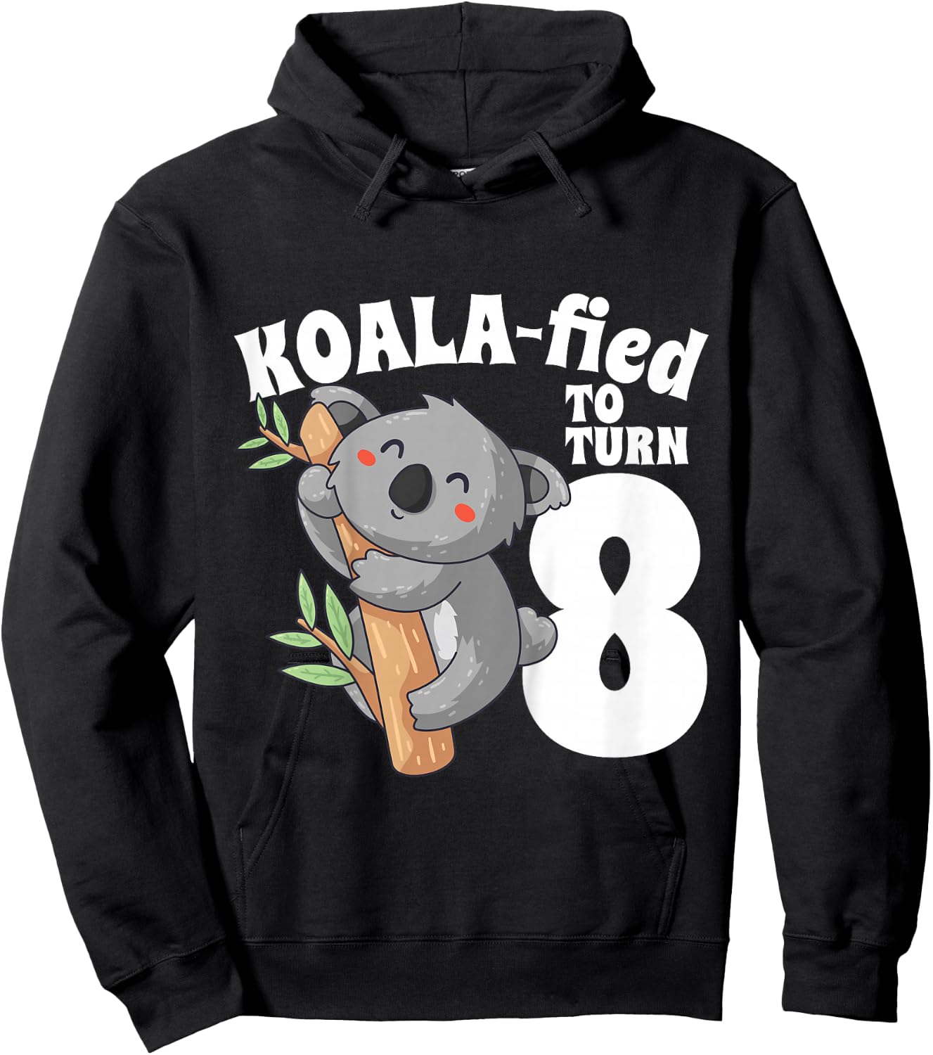 8 Year Old Koala Birthday Koalafied Girl Cute 8th Girls Gift Hoodie - Hoodie | Black