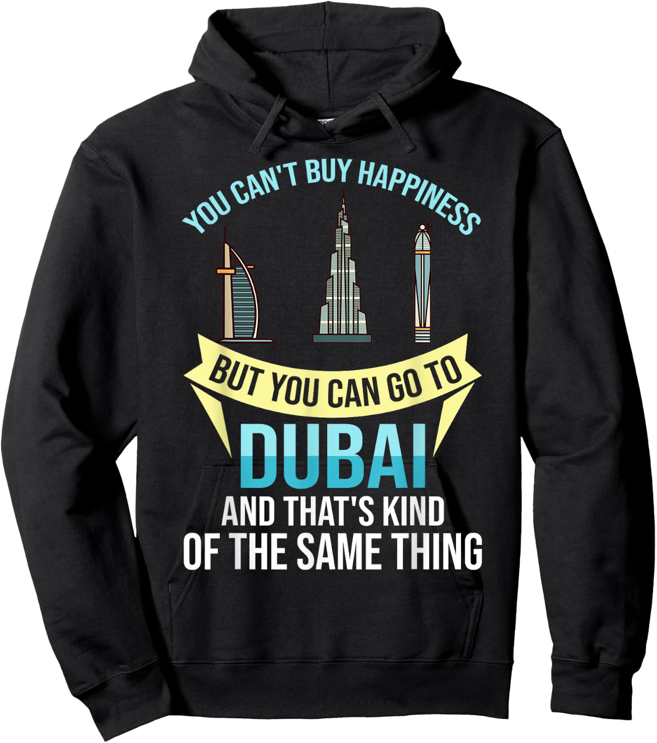 Dubai United Arab Emirates Uae City Skyline Map Hoodie - Hoodie | Black