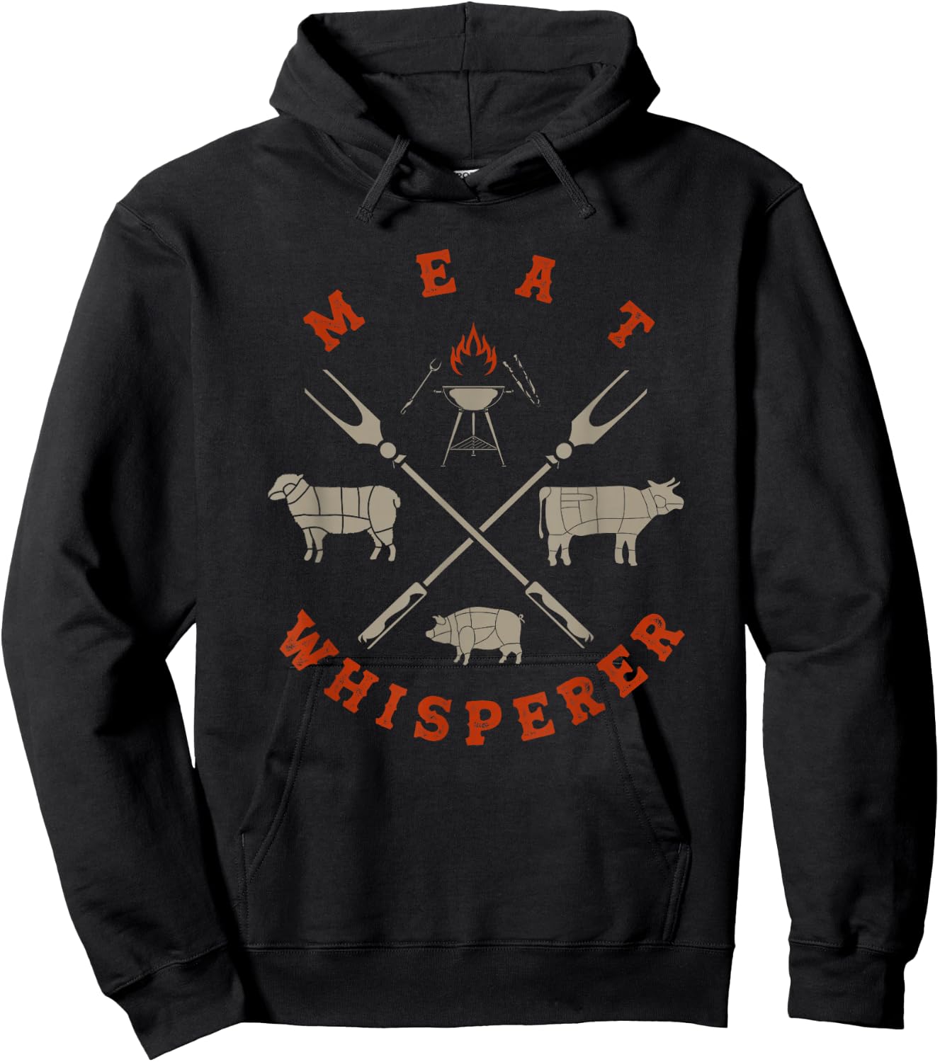 Smoked BBQ Grilling Meat Smoking Meat Whisperer Barbecue Hoodie - Hoodie | Black