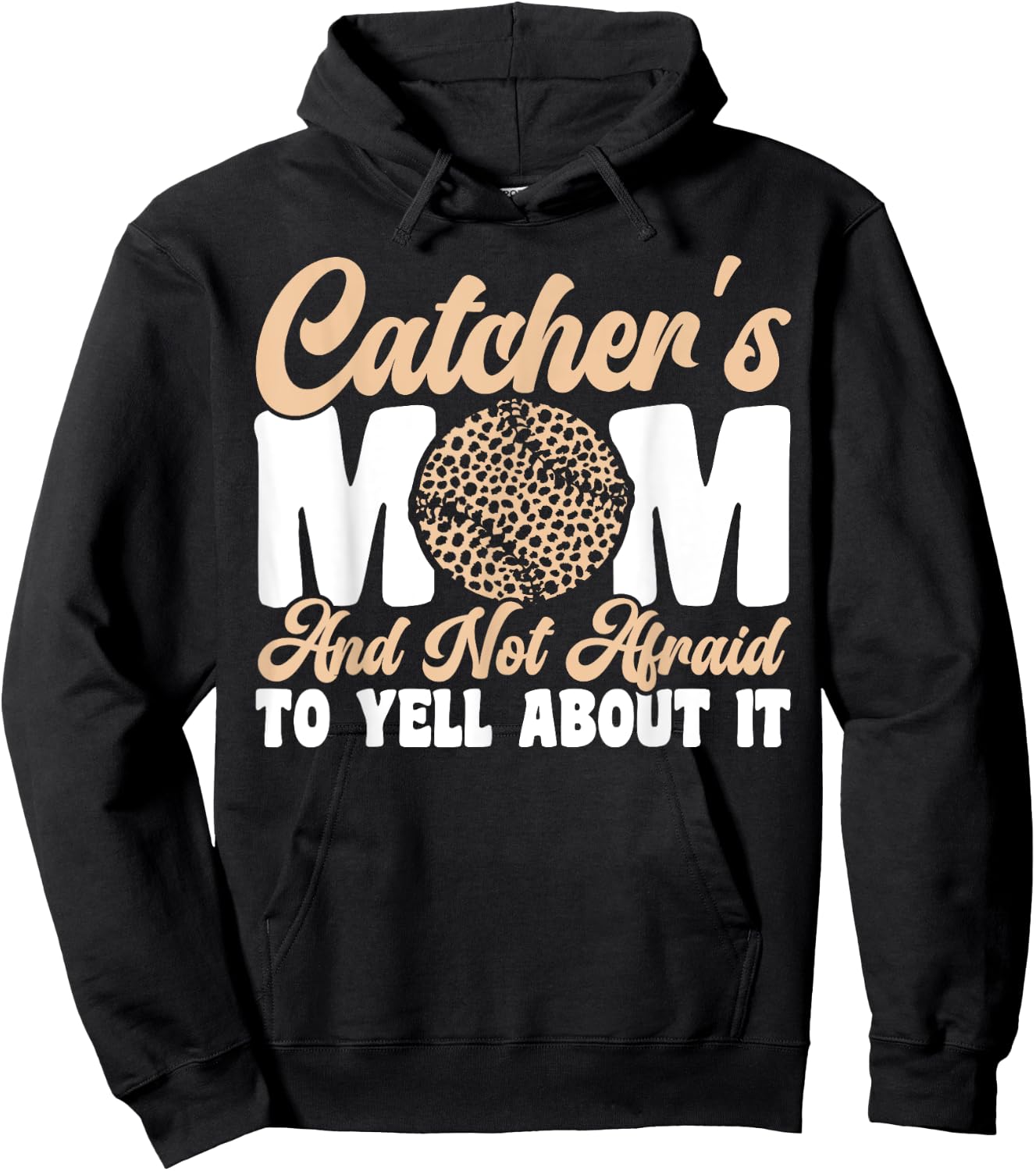 Baseball Mom Catcher's Mom Leopard Softball Mom Hoodie - Hoodie | Black