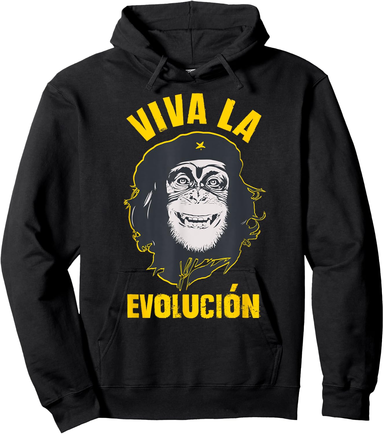 Monkey chimpanzee, Viva la Evolution, Revolution FUN gift Hoodie - Hoodie | Black