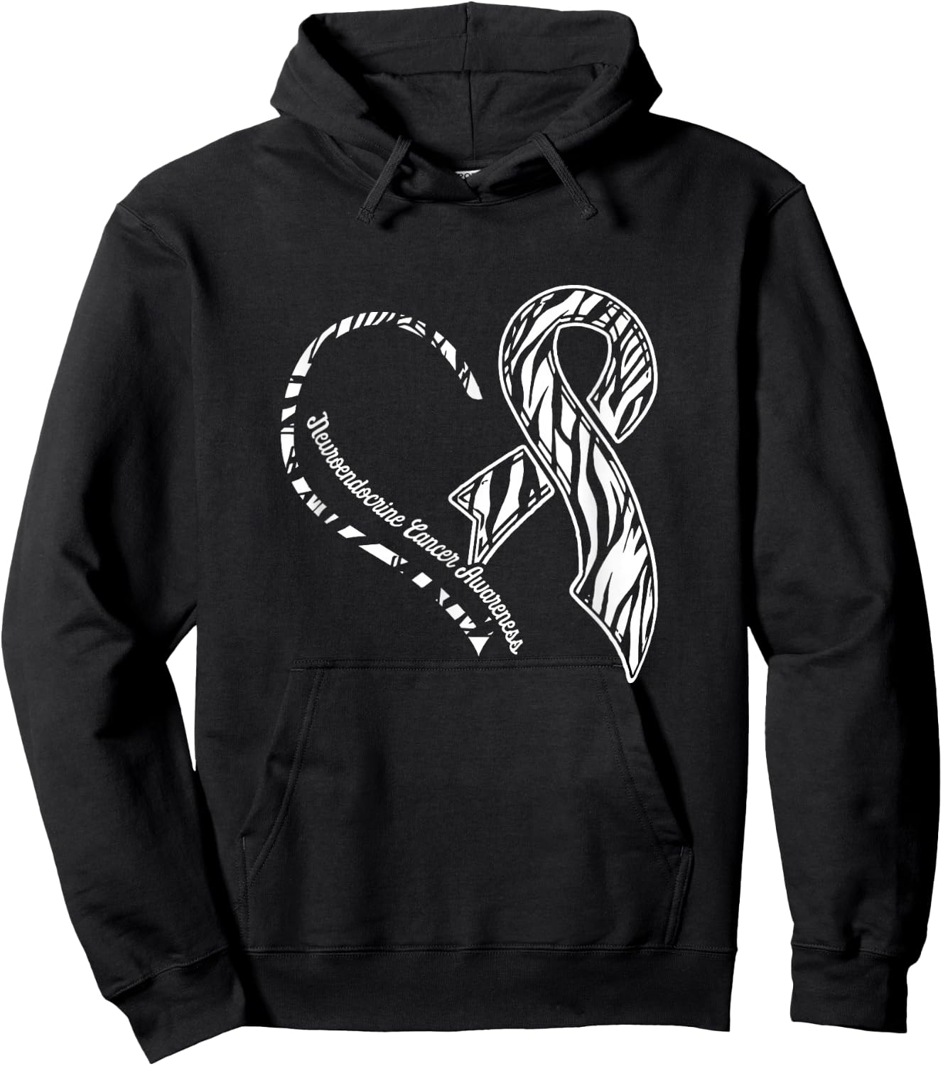 Neuroendocrine Cancer Survivor Heart Warrior Hoodie - Hoodie | Black