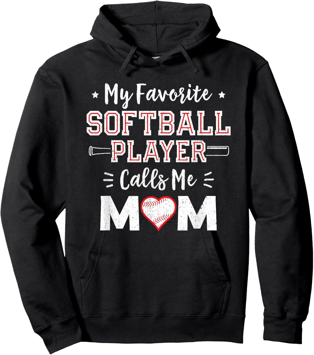 My Favorite Softball Player Calls Me Mom Shirt Mom Softball Hoodie - Hoodie | Black