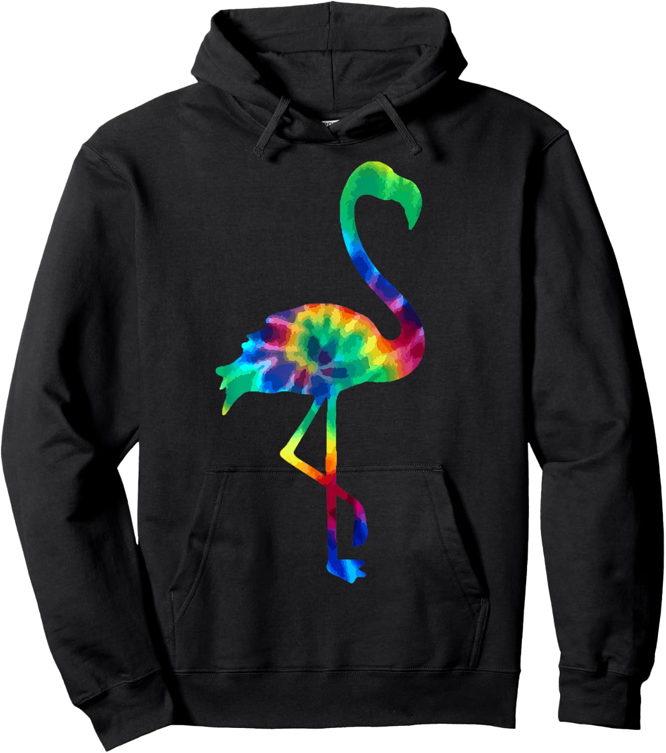 Flamingo Tie Dye Vintage Hippie Flamingo Lover Small Hoodie - Hoodie | Black