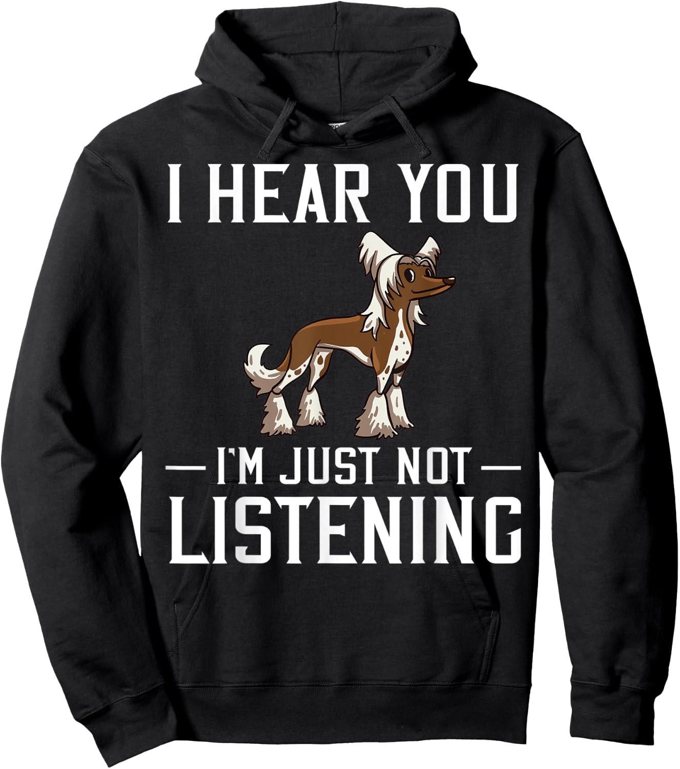 Chinese Crested Powderpuff Dog Gift Puppies Owner Lover Hoodie - Hoodie | Black