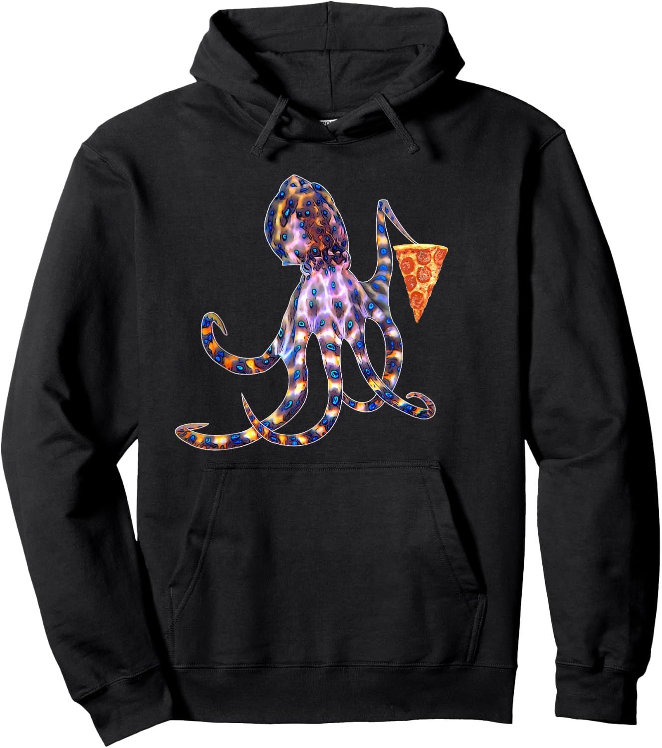 Blue ringed octopus and pizza lovers Hoodie - Hoodie | Black