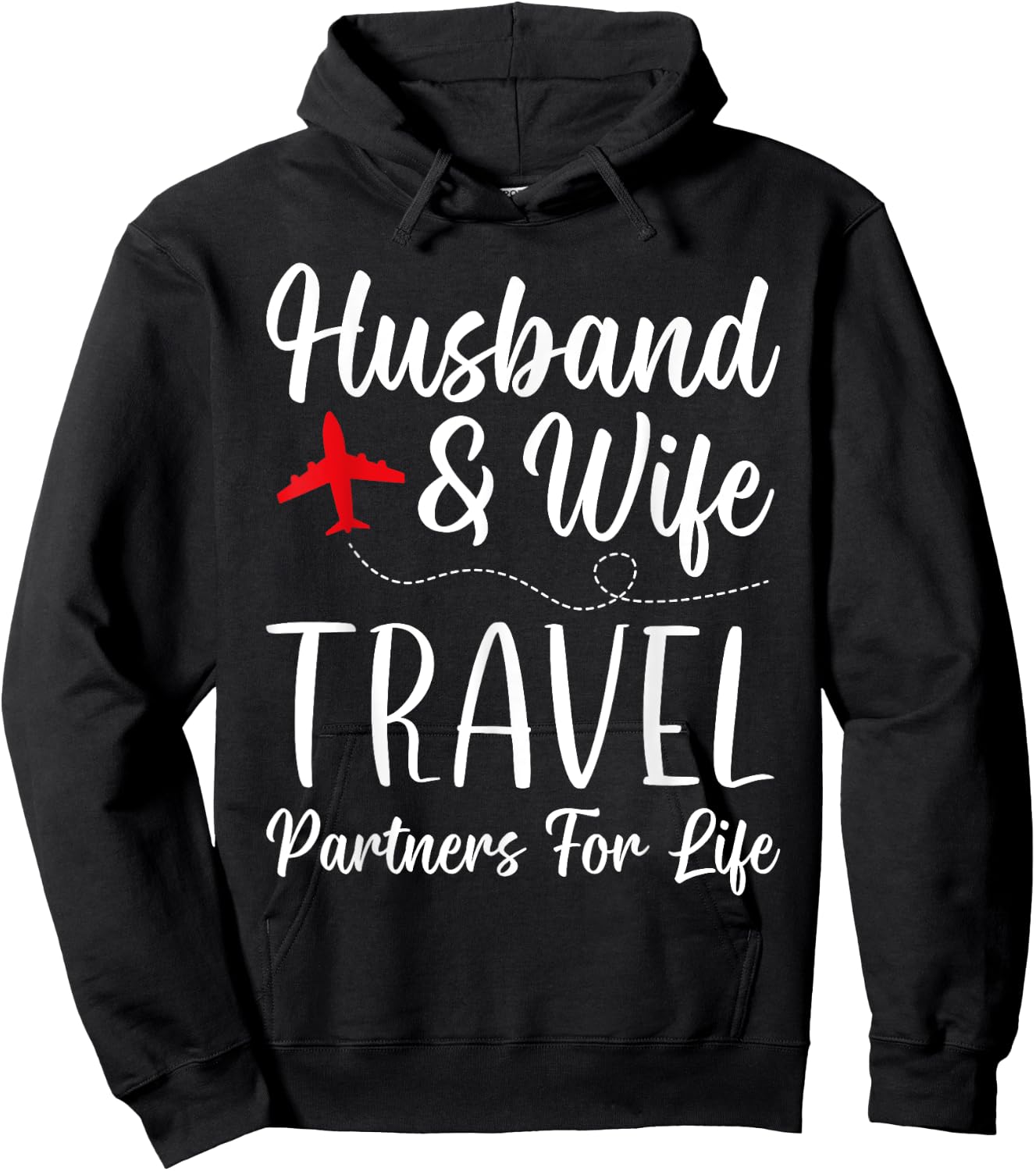 Couple Matching Husband And Wife Travel Partners For Life Hoodie - Hoodie | Black