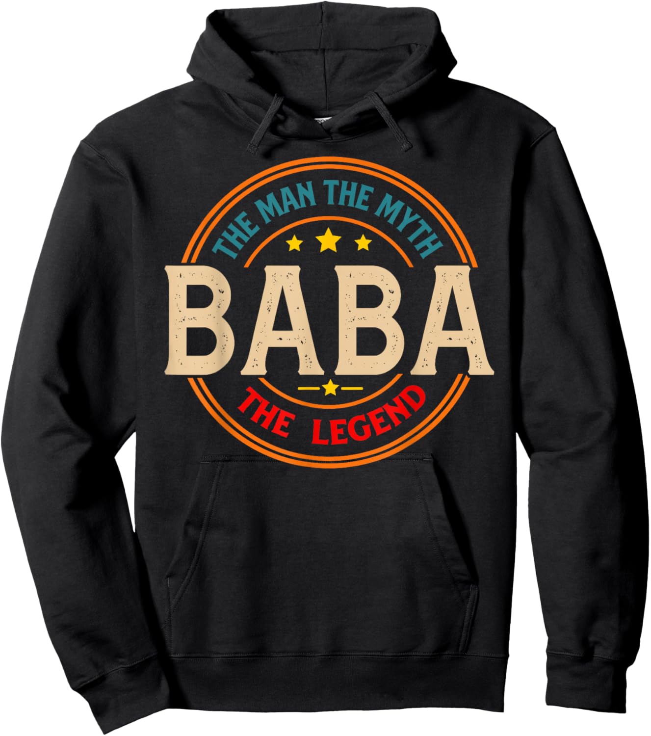BABA The Legend The Man, Funny BABA Fathers Day Hoodie - Hoodie | Black