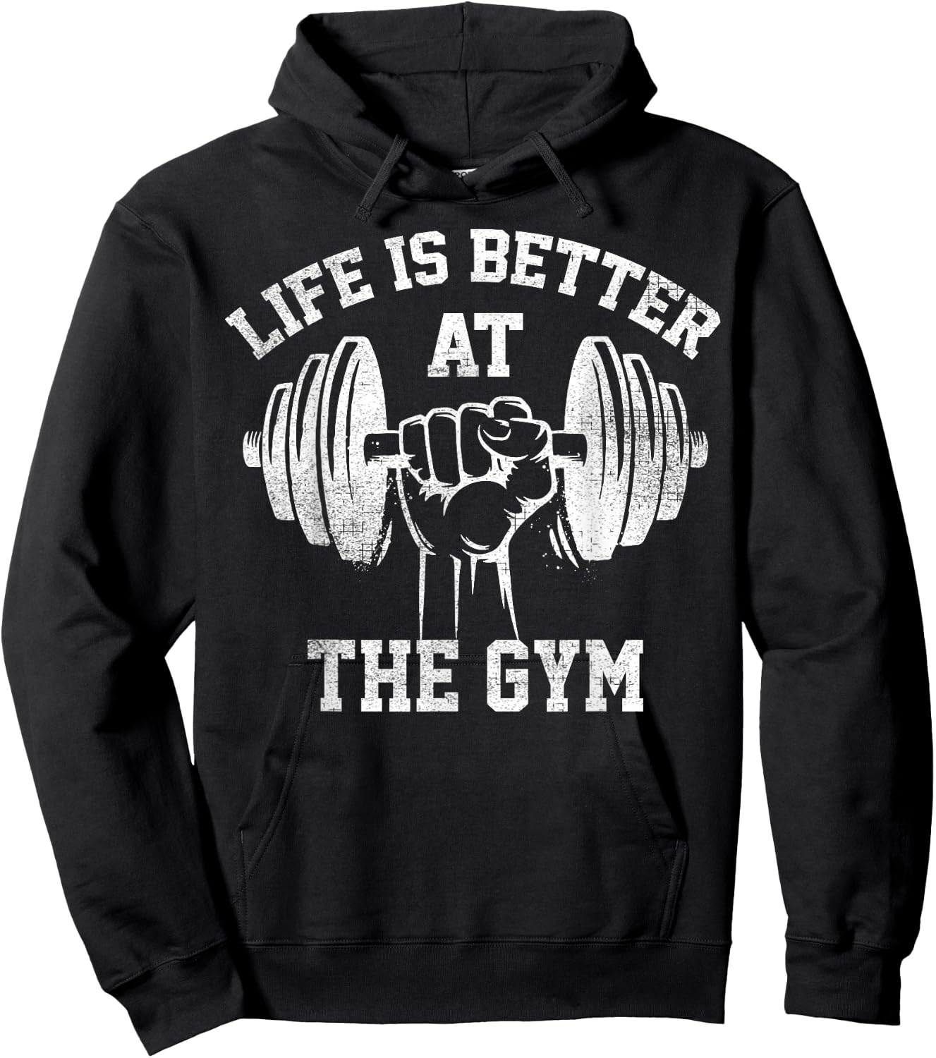 Life Is Better At The Gym Funny Workout Apparel Humor Hoodie - Hoodie | Black