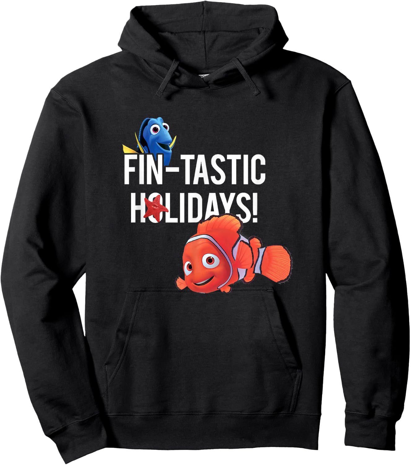 Disney Pixar Finding Nemo Dory & Nemo Fin-Tastic Holidays! Hoodie - Hoodie | Black