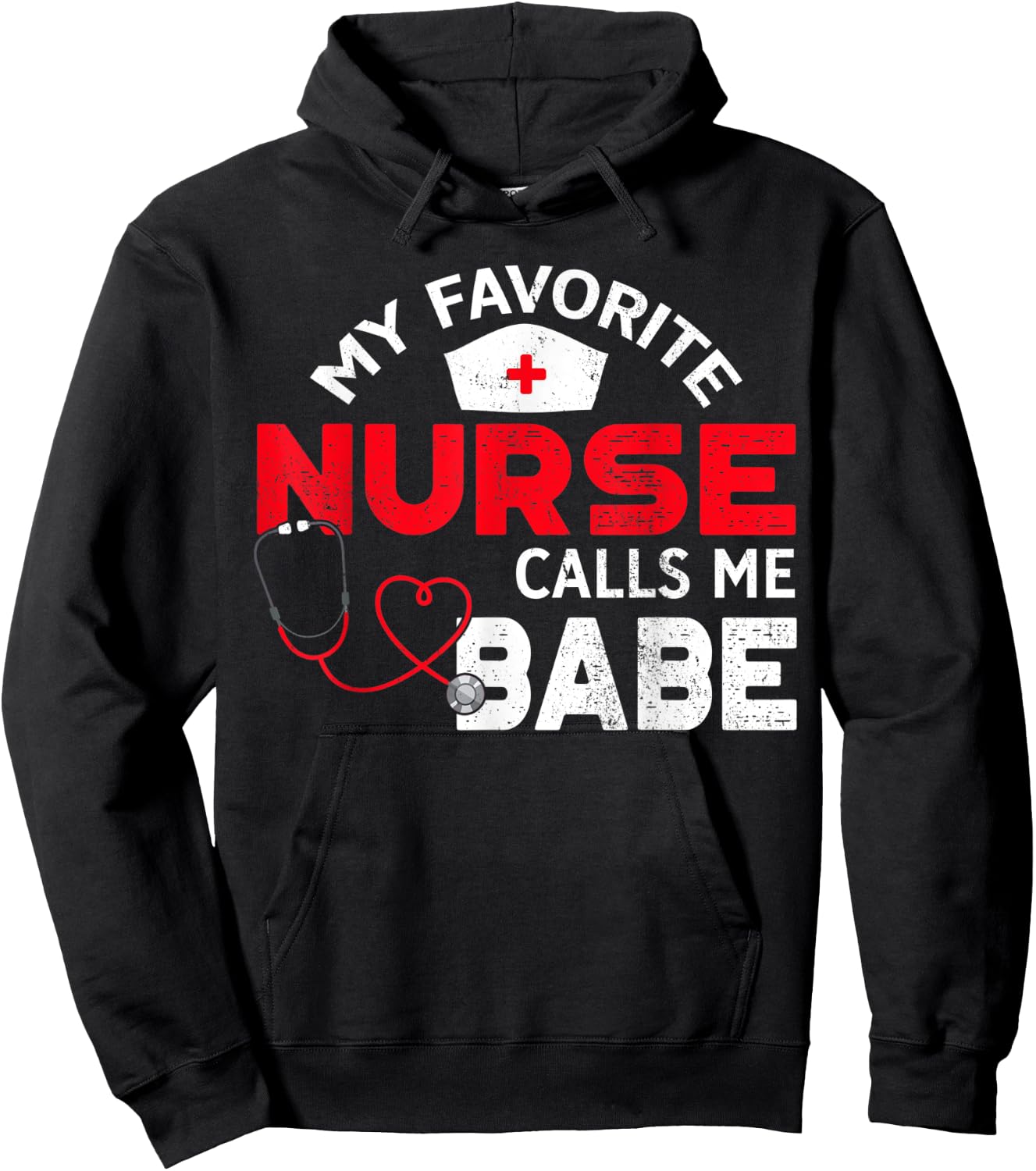 My Favorite Nurse Calls Me Babe Nursing Couple Hoodie - Hoodie | Black