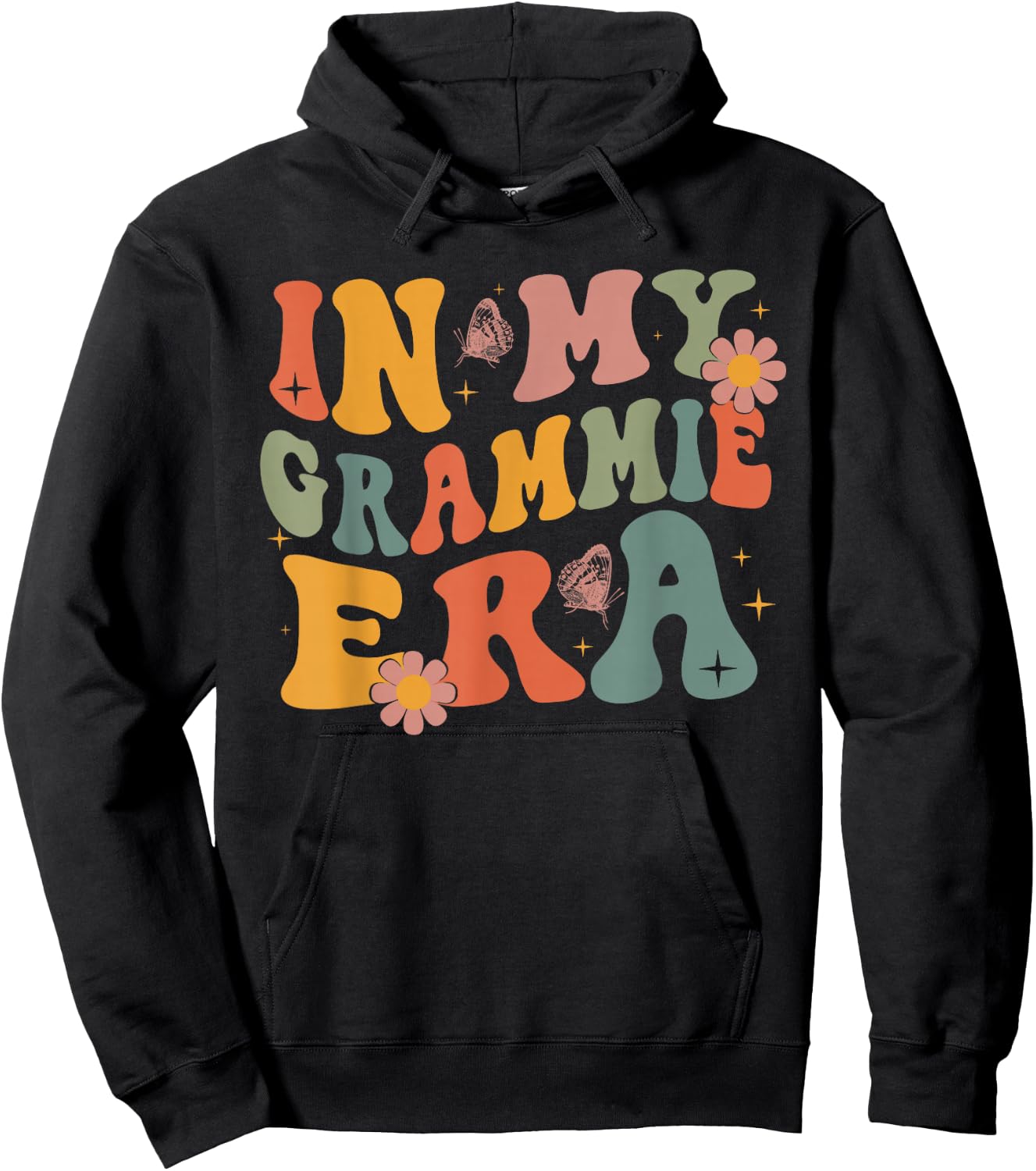 In My Grammie Era Christmas Flower Butterfly Xmas Holida Hoodie - Hoodie | Black