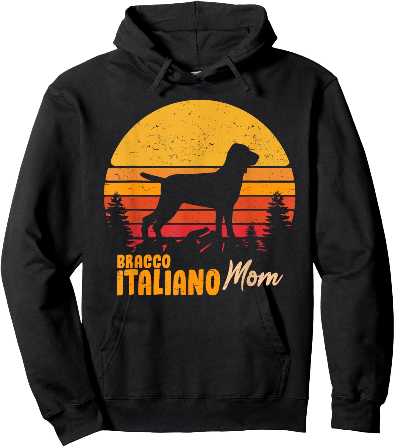 Bracco Italiano Mama Vintage Retro Dog Women's Gift Hoodie - Hoodie | Black