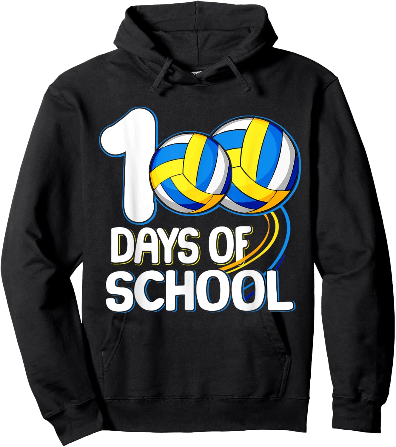 100 Days of School Volleyball Player 100th Day of School Kid Hoodie - Hoodie | Black