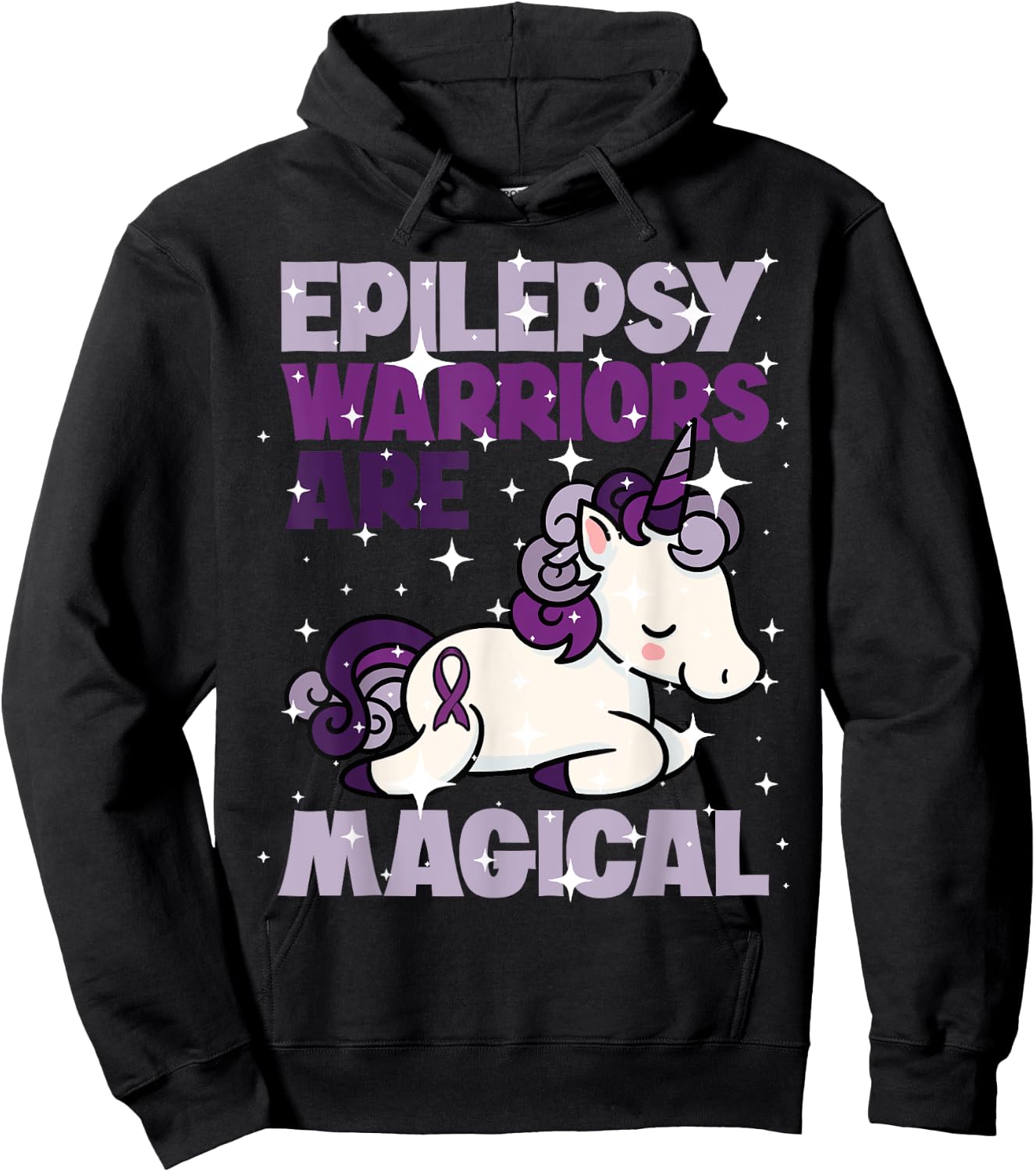Epilepsy Warrior Epileptic Day Purple Unicorn Lover Gift Hoodie - Hoodie | Black