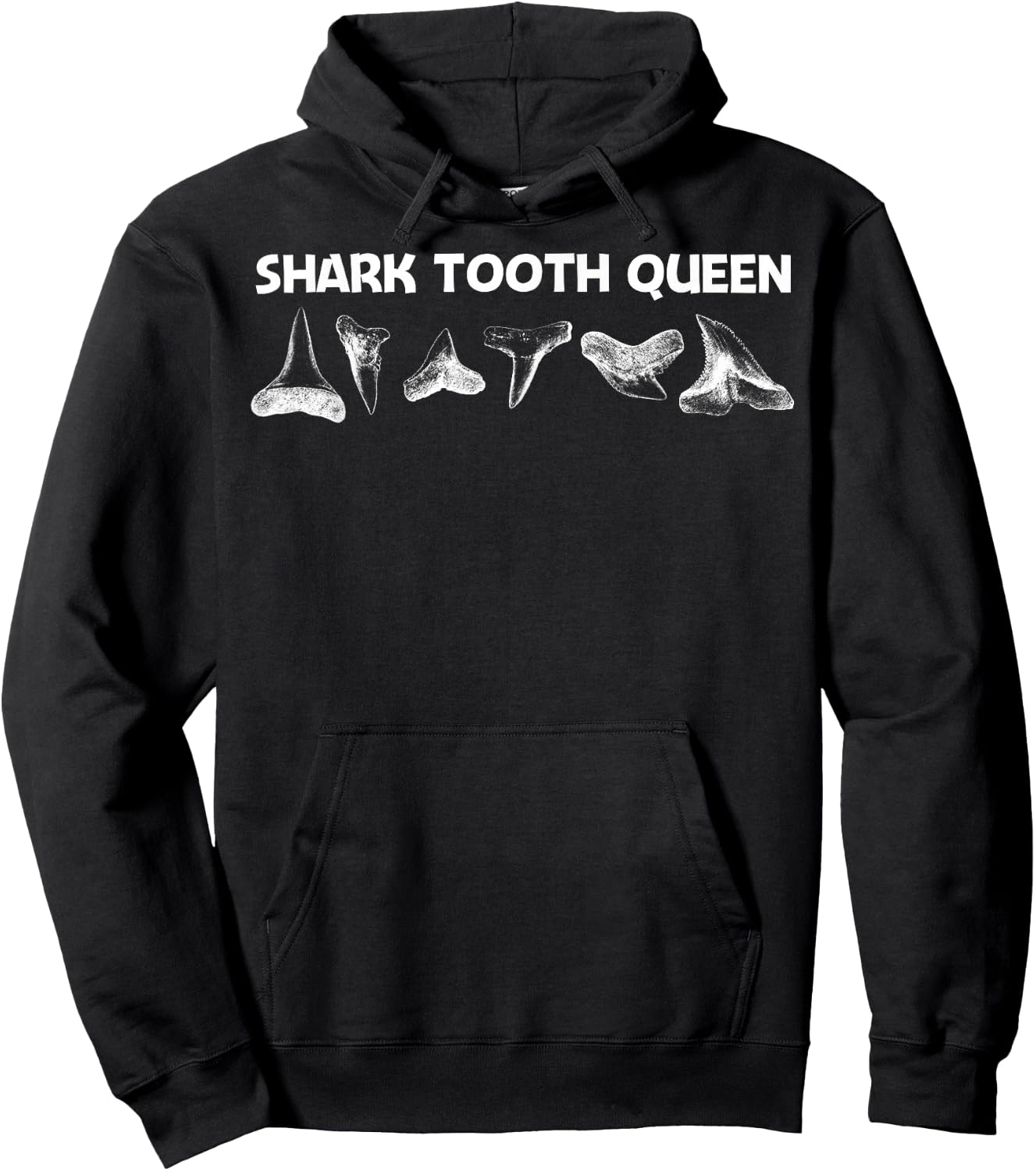 Funny Shark Teeth Design Mom Animal Fossil Hunters Hoodie - Hoodie | Black