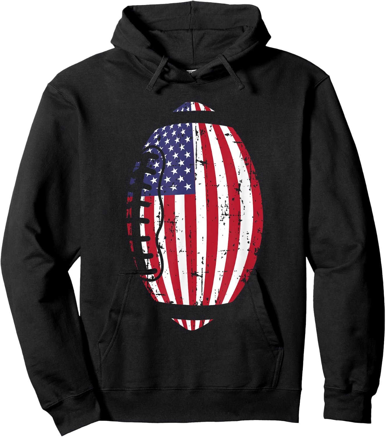 USA Flag Football Hoodie - Hoodie | Black