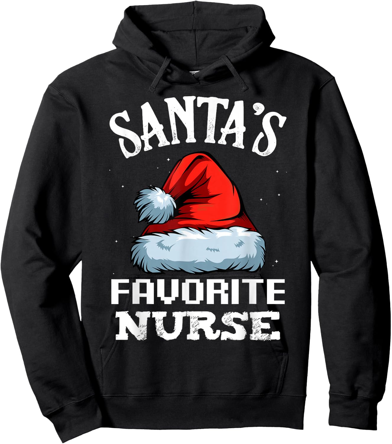 Santa's Favorite Nurse Funny Christmas Gift For Nursing Hoodie - Hoodie | Black
