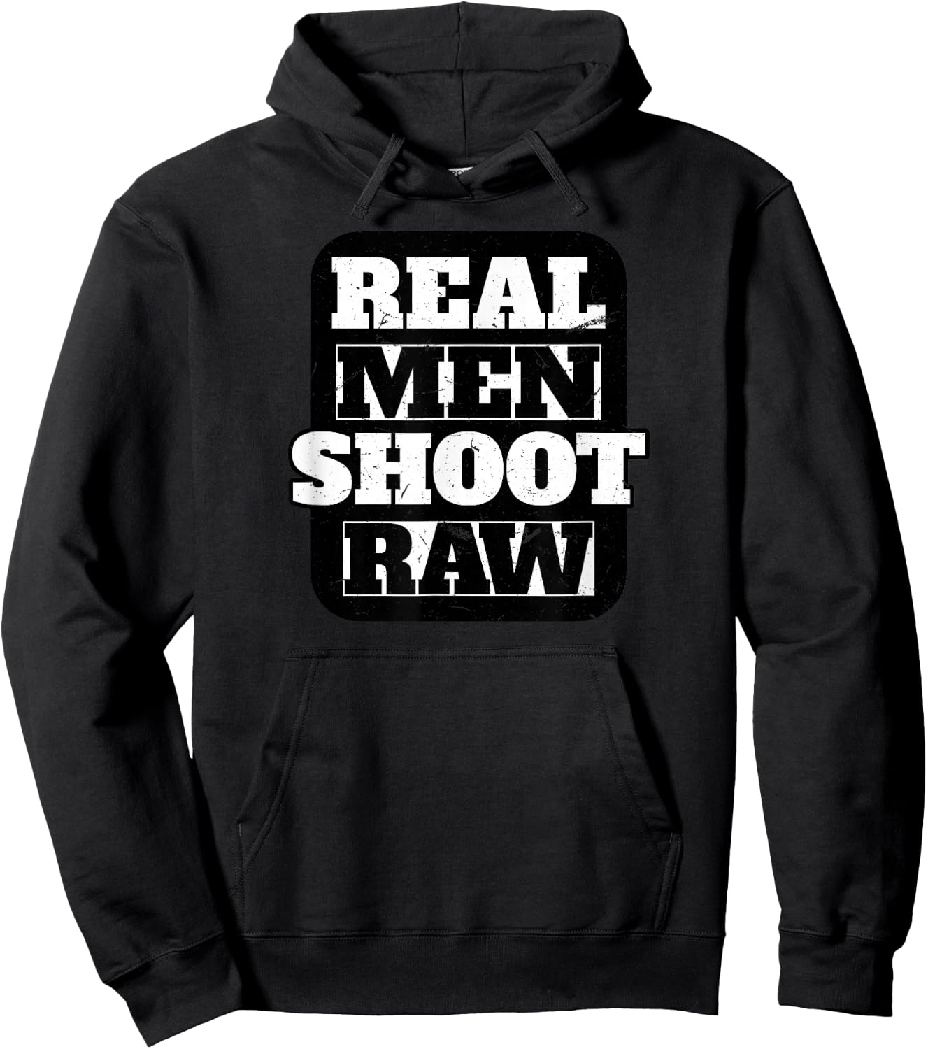 Gag Vintage Real Men Shoot Raw Funny Photography Gift Hoodie - Hoodie | Black