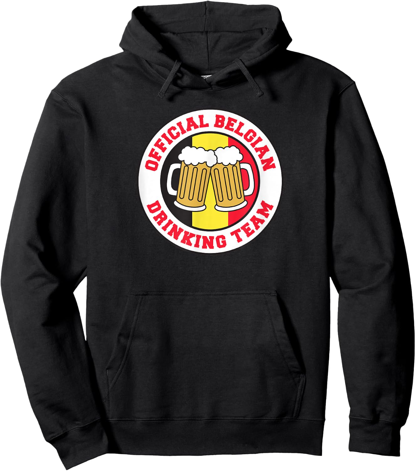 Official Belgian Drinking Team Flag of Belgium Beer Funny Hoodie - Hoodie | Black