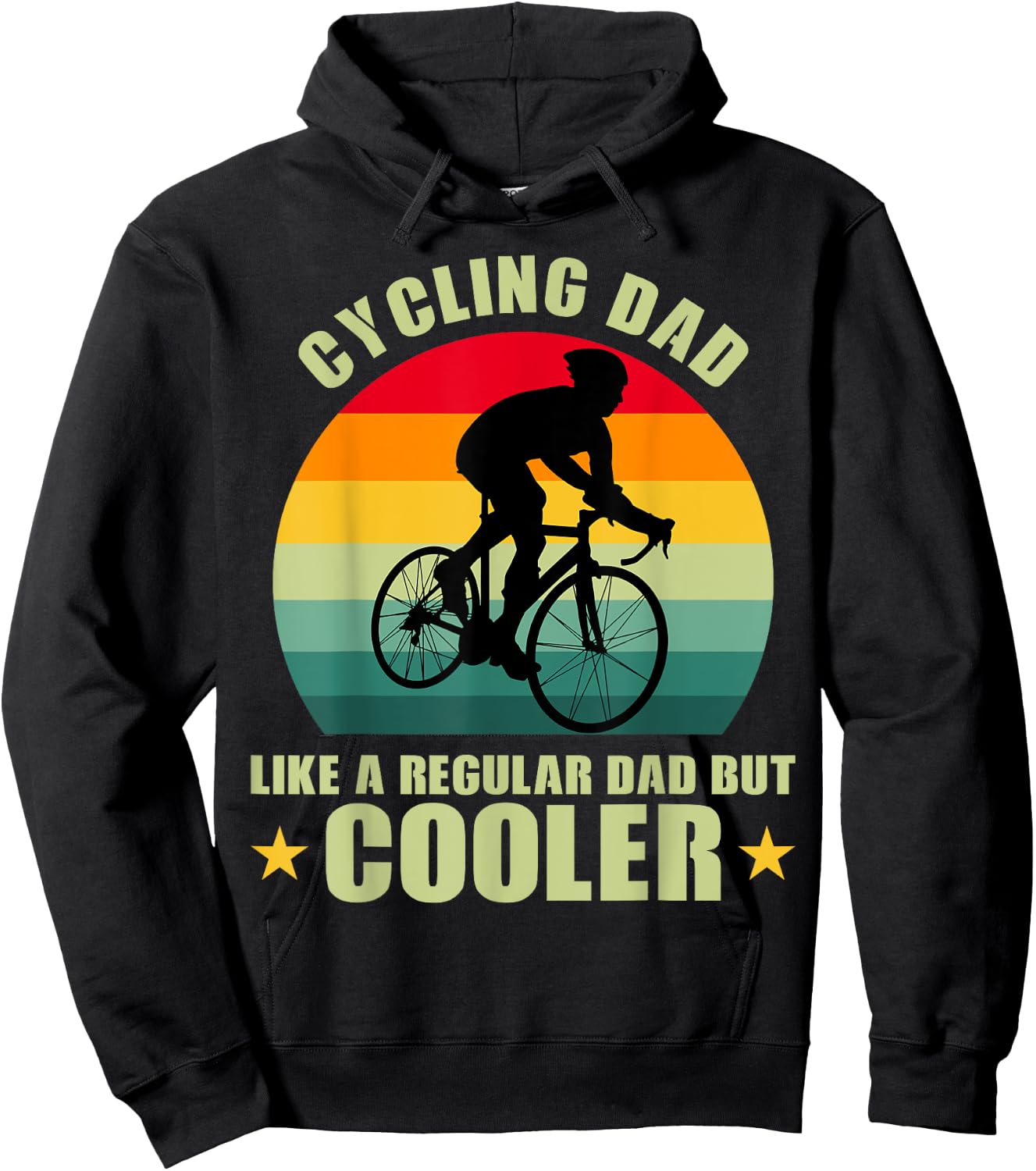 Cool Cyclist Biking Lovers Cycling Dad Like A Regular Dad But Cooler -Kids, Women, Men Black Short Sleeve Retro Cycling Small Hoodie - Hoodie | Black