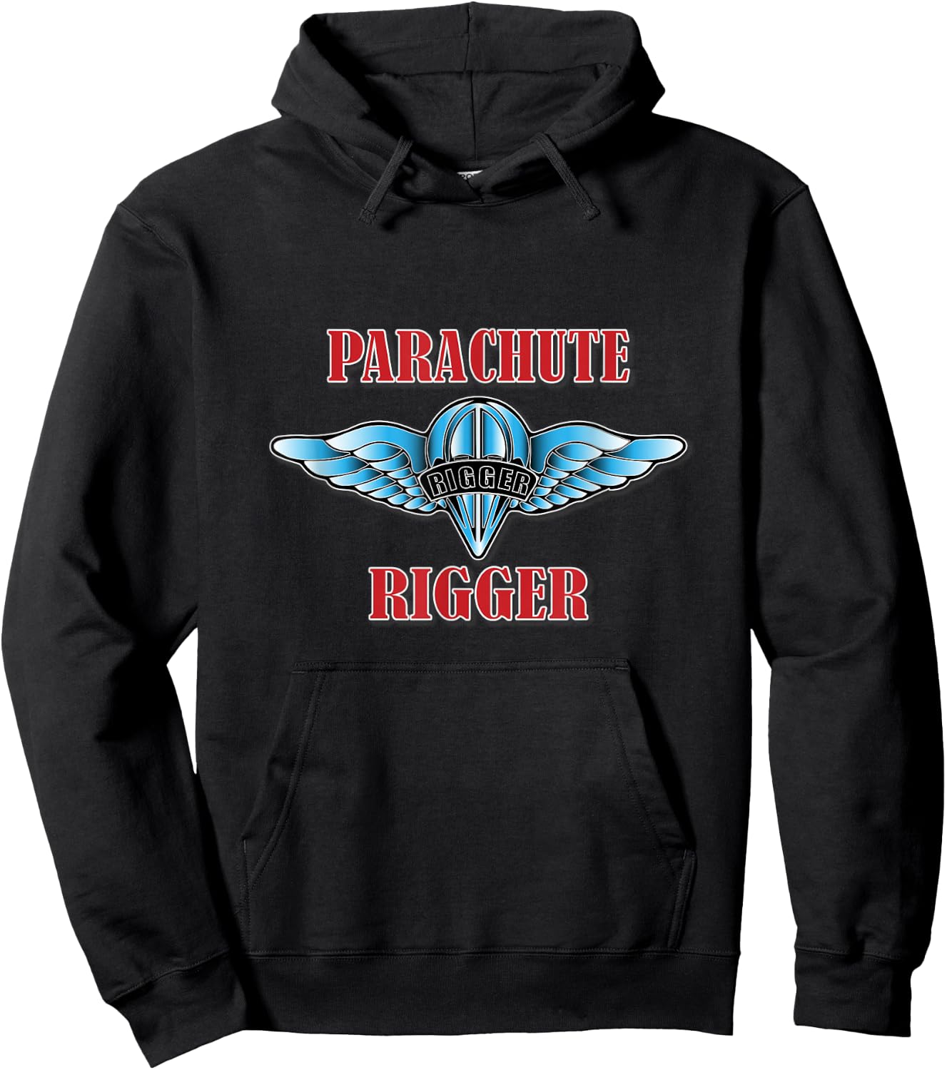 Parachute Rigger (Front Design) Hoodie - Hoodie | Black
