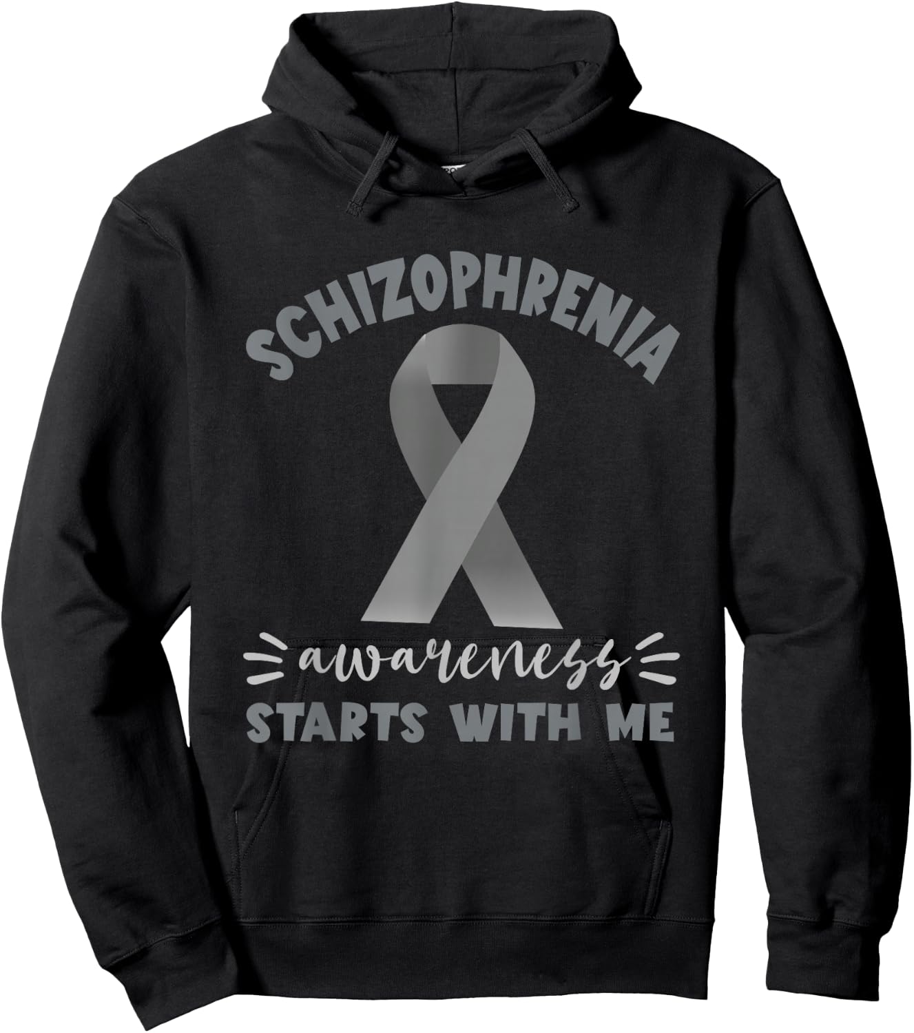 Schizophrenia Awareness Starts With Me Silver Ribbon Hoodie - Hoodie | Black