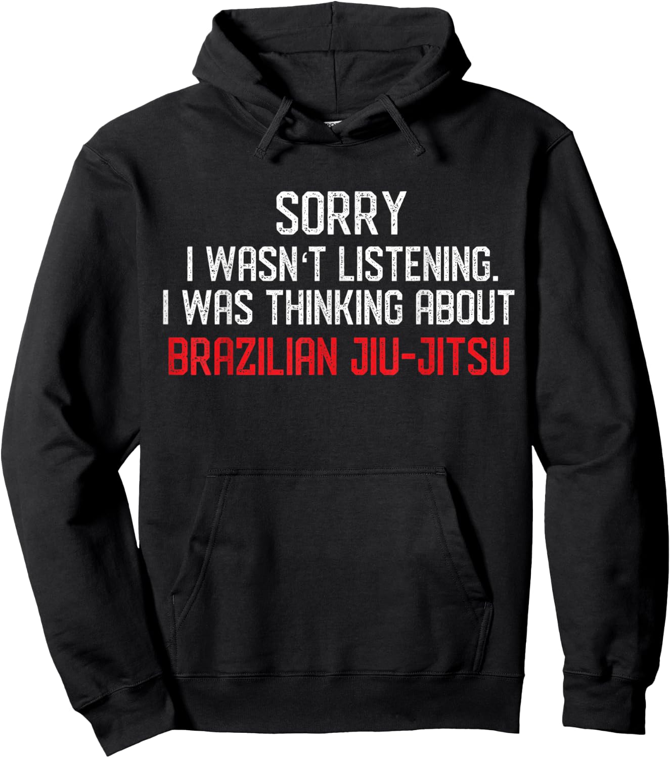 Thinking About Jiu Jitsu - Funny Jiu-Jitsu BJJ Gift Hoodie - Hoodie | Black