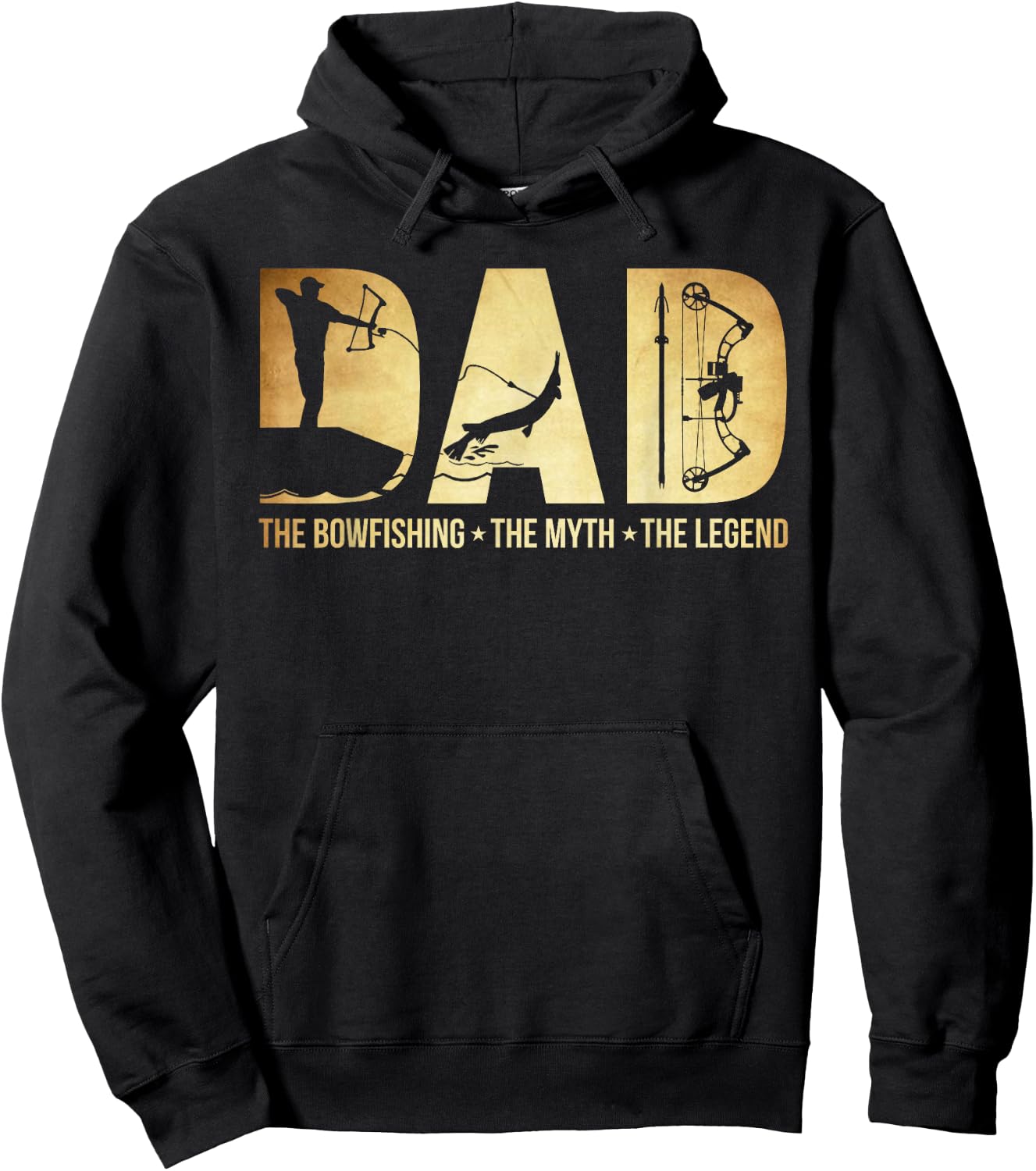 Dad the bowfishing the myth the legend Great Funny Gift dad Hoodie - Hoodie | Black