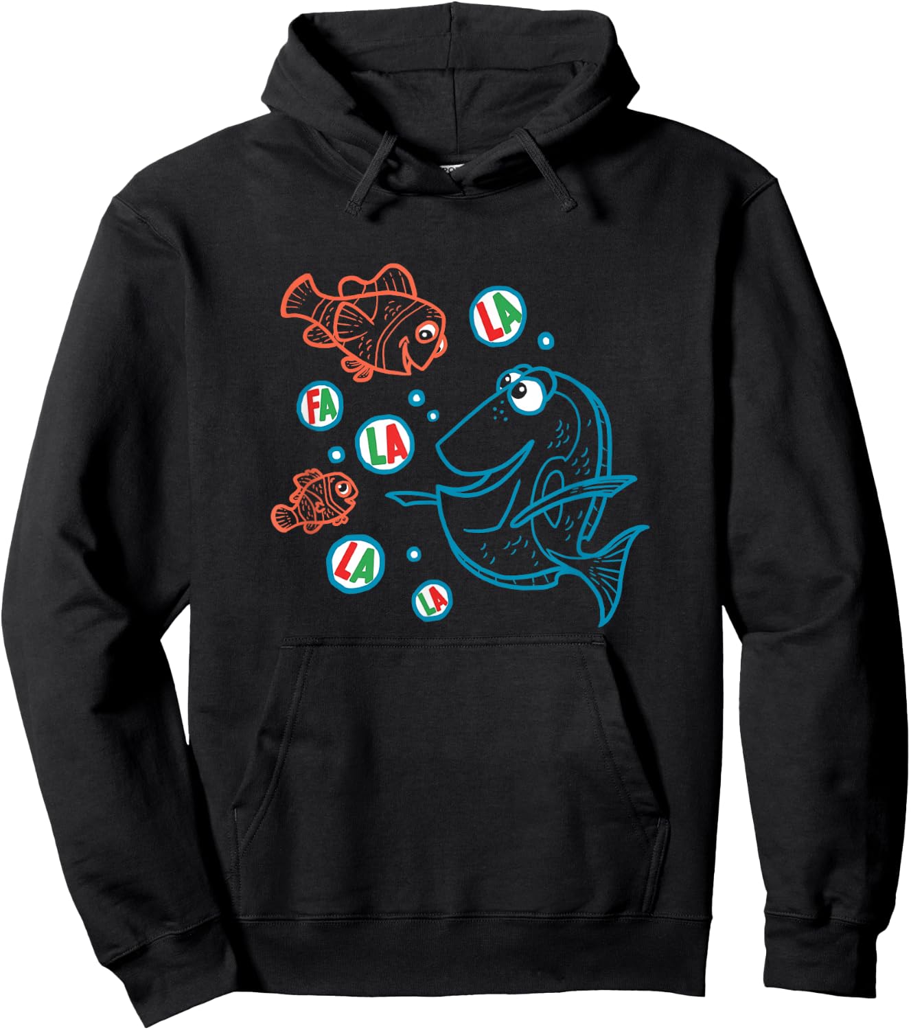 Disney Pixar Finding Nemo Christmas Fa La La La Outline Logo Hoodie - Hoodie | Black