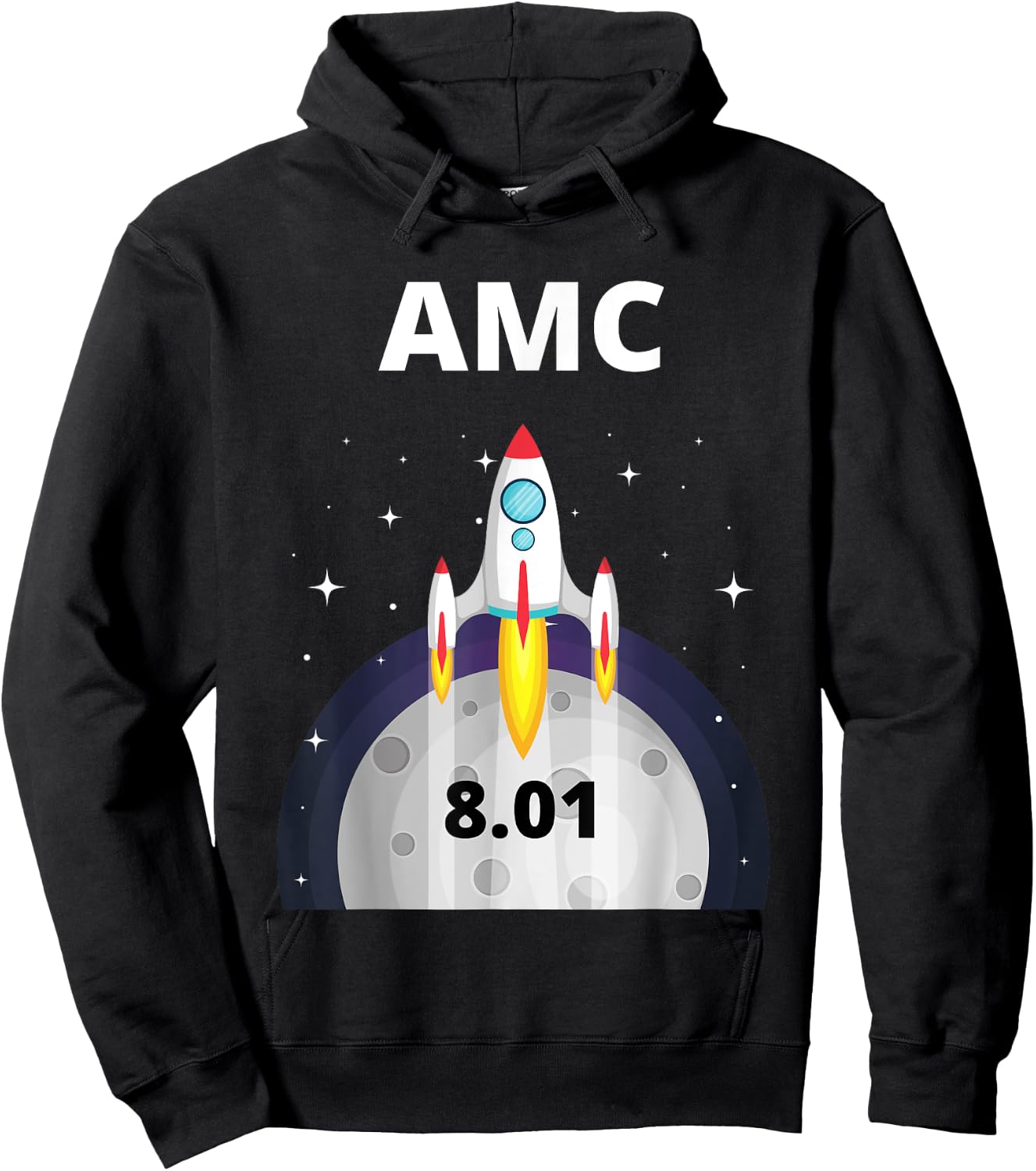 AMC Stock rocket to the moon 8.01 at close Hoodie - Hoodie | Black