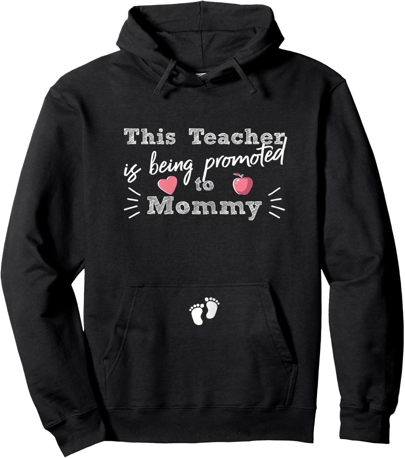 Pregnant Teacher Gift -Teacher Being Promoted To Mommy Hoodie - Hoodie | Black