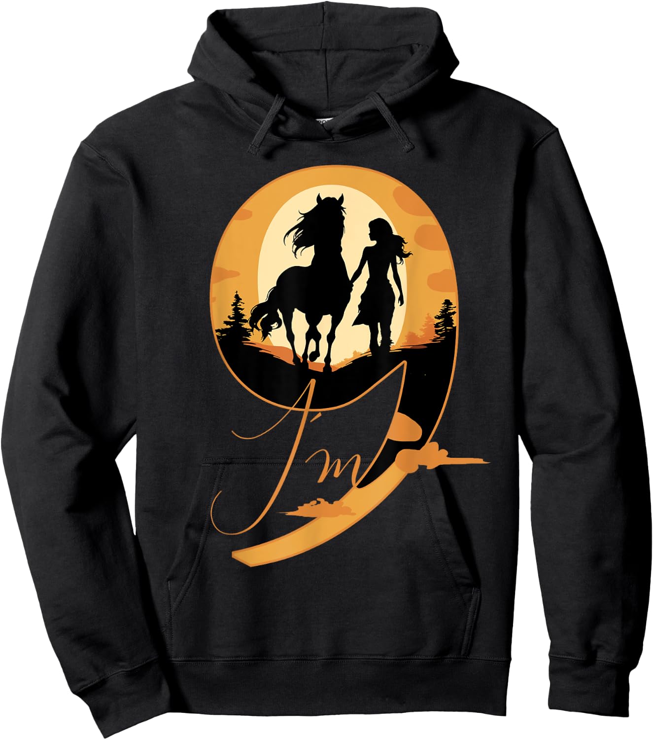 9th Birthday Horse 9 Years Girls Horses Rider Hoodie - Hoodie | Black