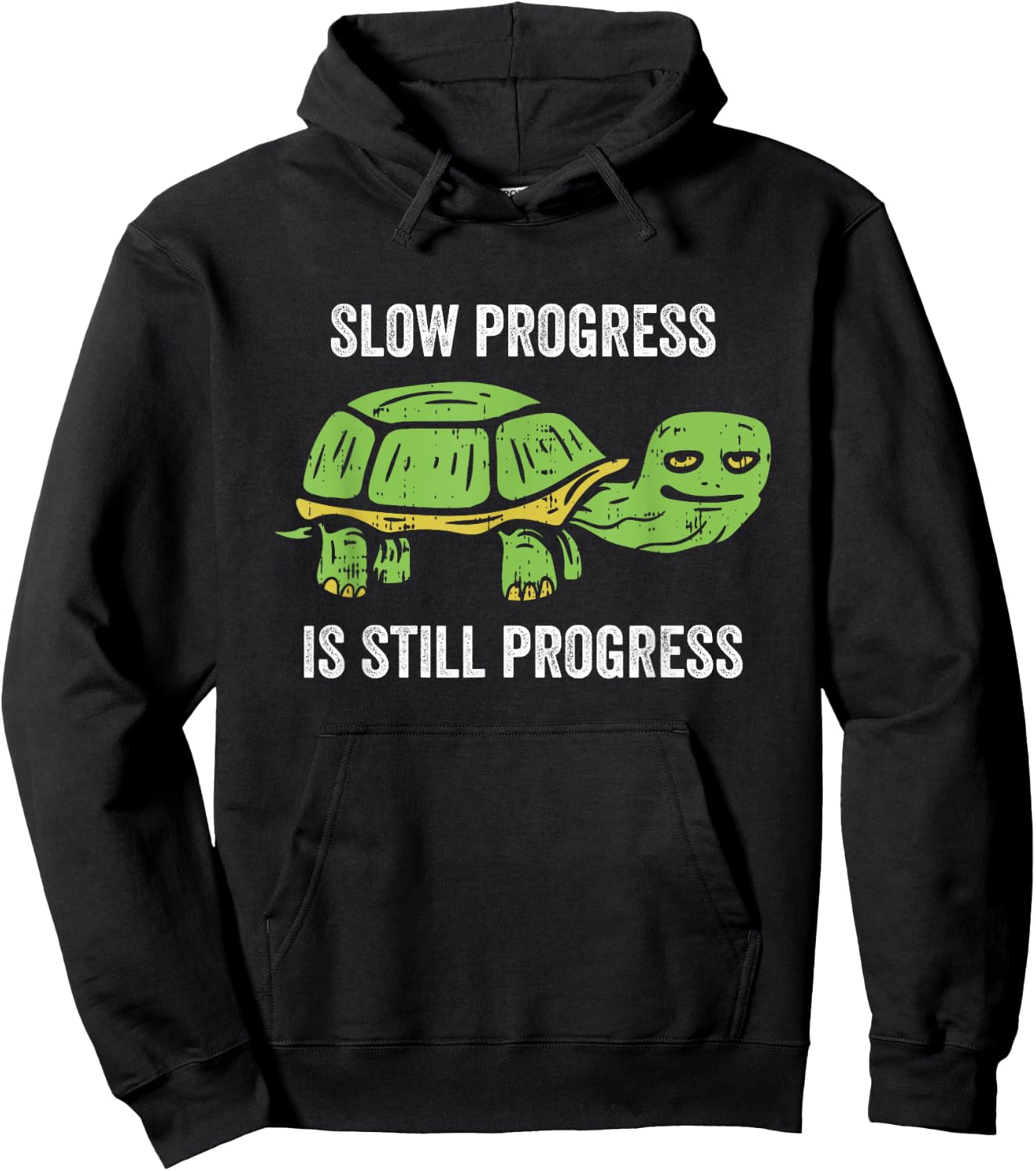 Slow Progress Is Still Progress Turtle Lover Fitness Workout Hoodie - Hoodie | Black