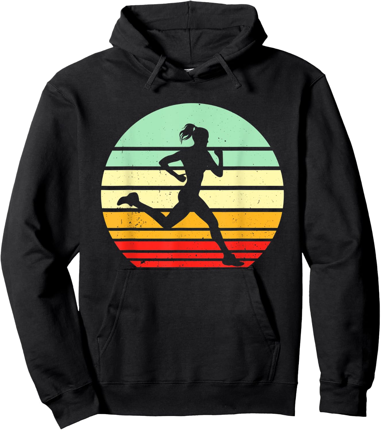 Vintage Running Marathon Jogging Run 80s Retro Runner Hoodie - Hoodie | Black