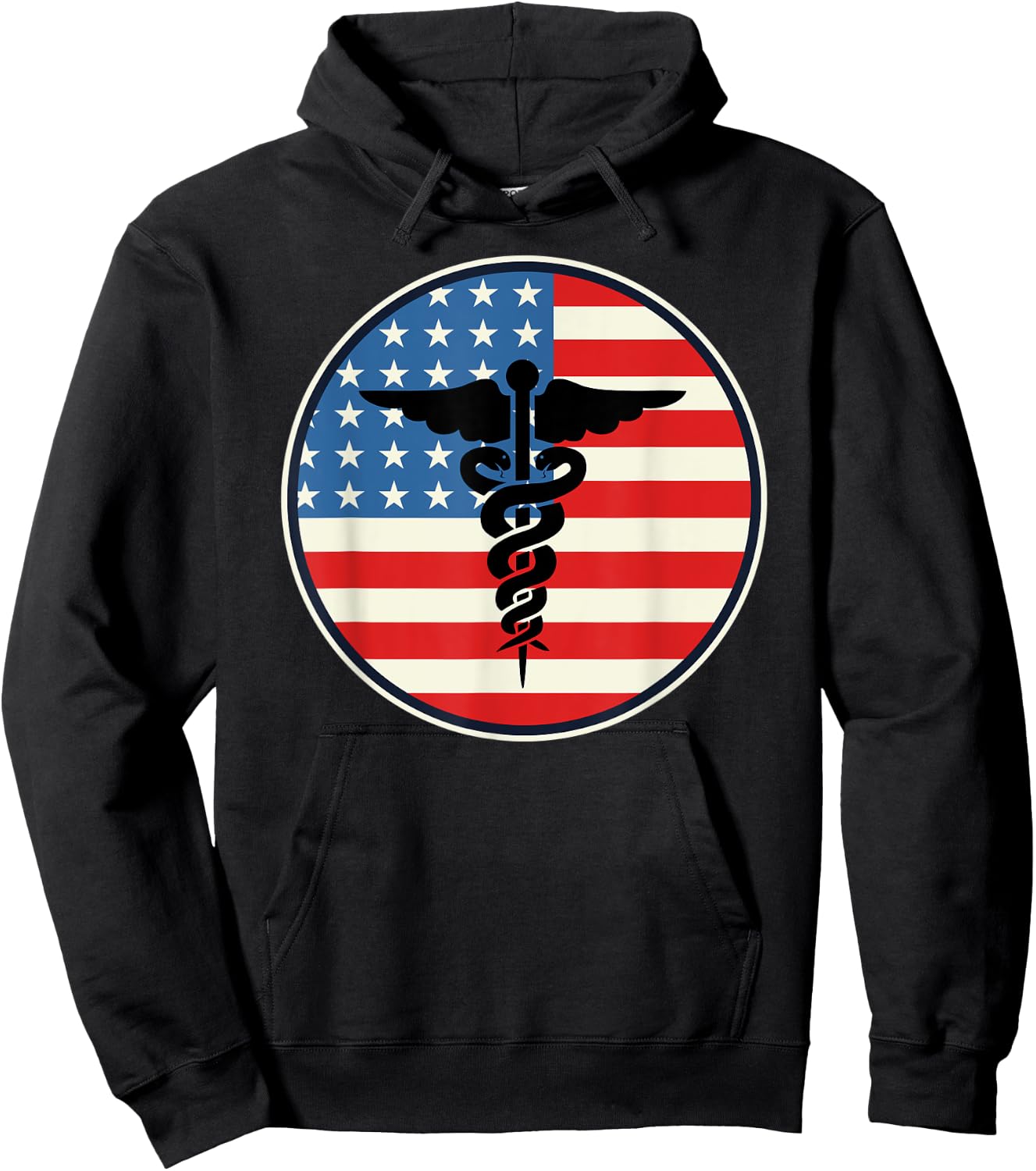 Pharmacist Pharmacy Technician Patriotic US Flag 4th Of July Hoodie - Hoodie | Black