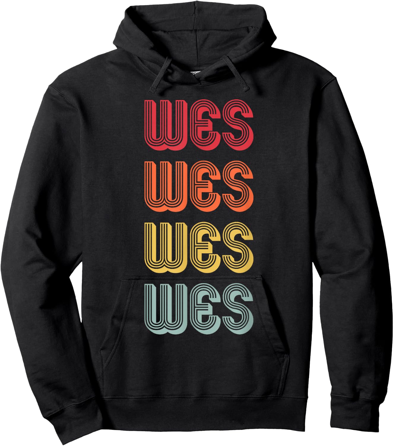 WES Gift Name Personalized Funny Retro Vintage Birthday Hoodie - Hoodie | Black
