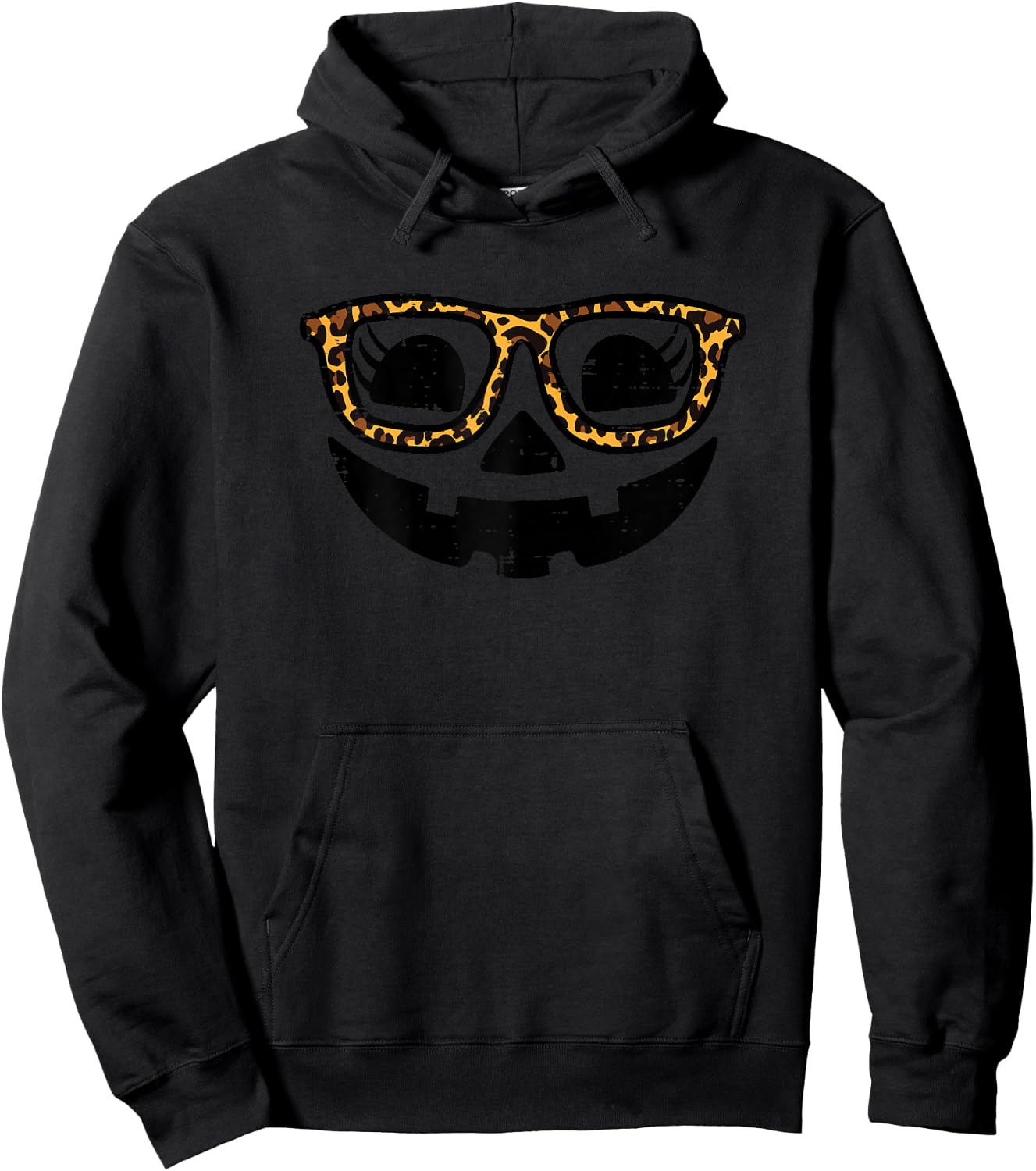 Halloween Pumpkin Face Glasses Costume Women Girls Kids Teen Hoodie - Hoodie | Black