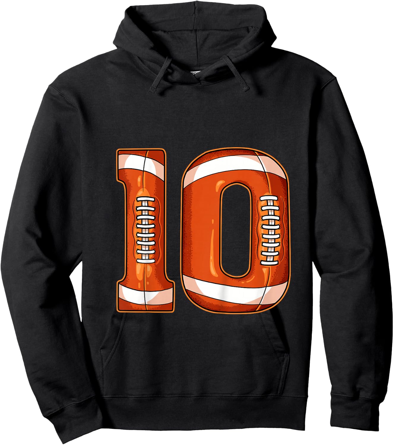 10th Birthday Football Hoodie - Hoodie | Black